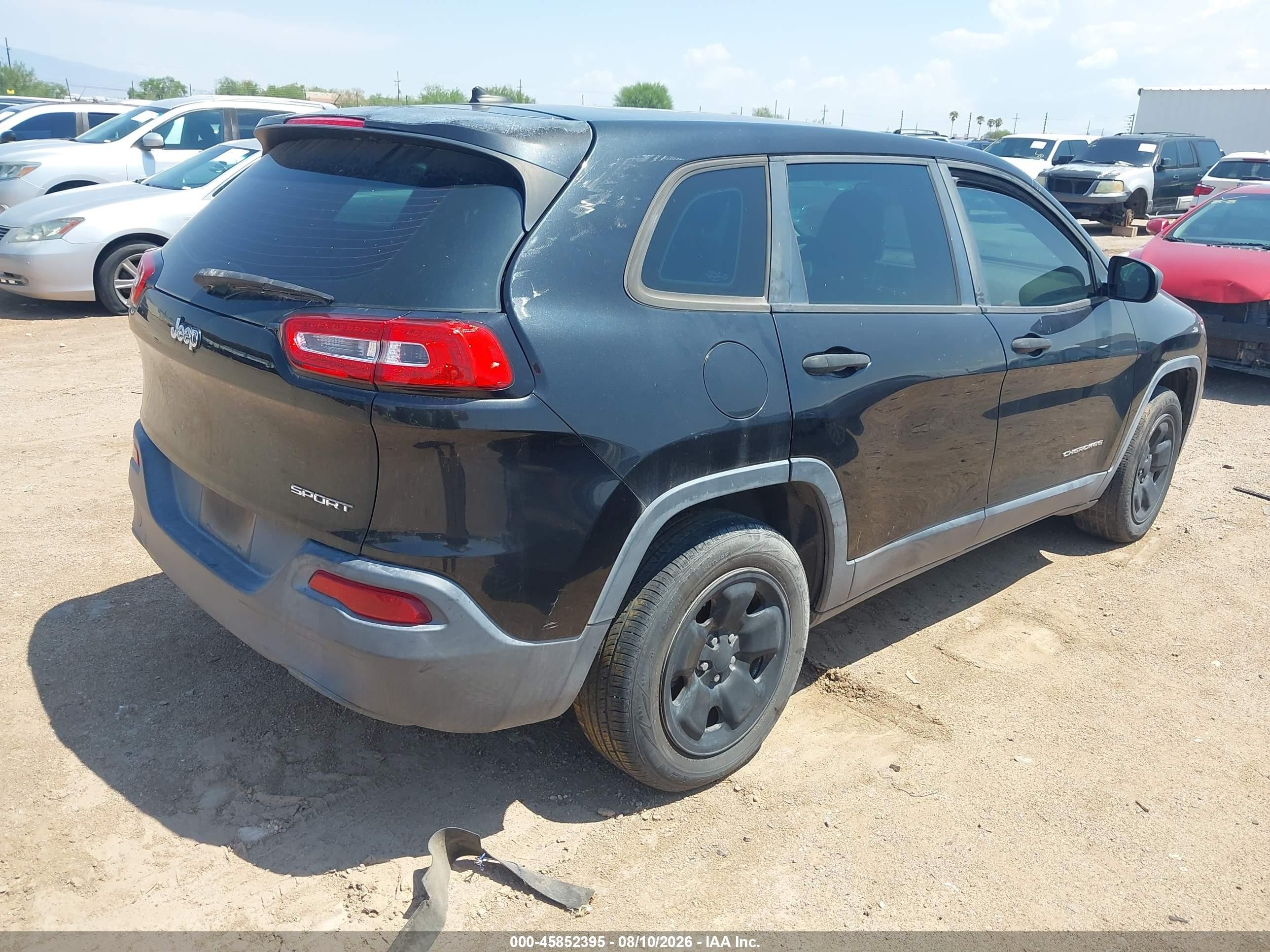 2015 Jeep Cherokee Sport Black vin: 1C4PJLAB5FW506670