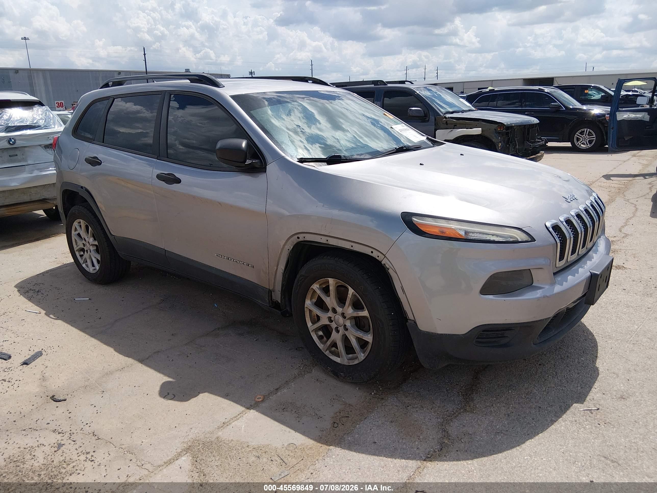 2015 Jeep Cherokee Sport Gray vin: 1C4PJLAB5FW684000