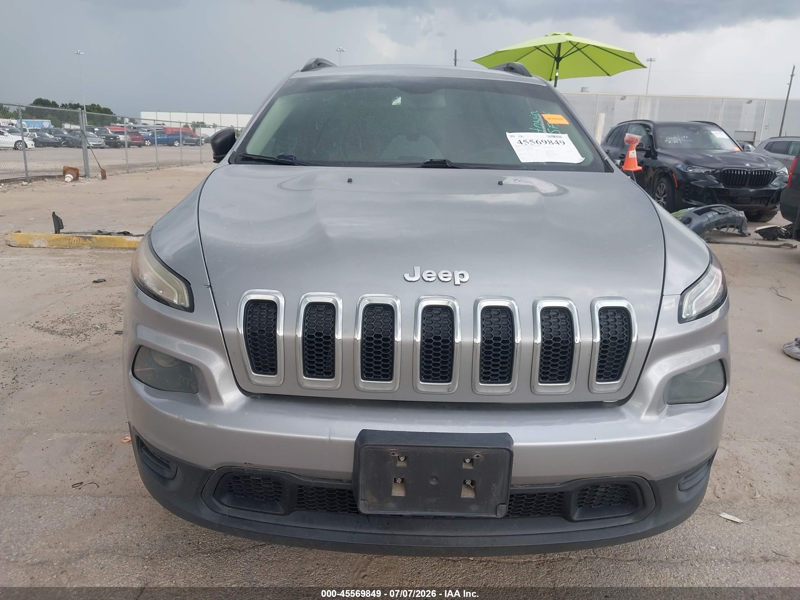 2015 Jeep Cherokee Sport Gray vin: 1C4PJLAB5FW684000