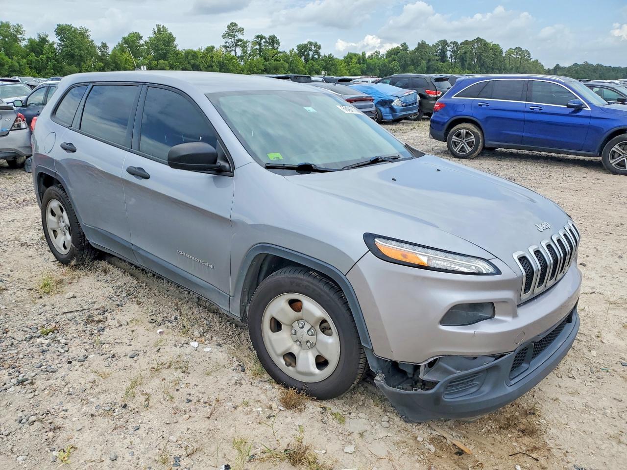 2014 Jeep Cherokee Sport Silver vin: 1C4PJLAB6EW104395