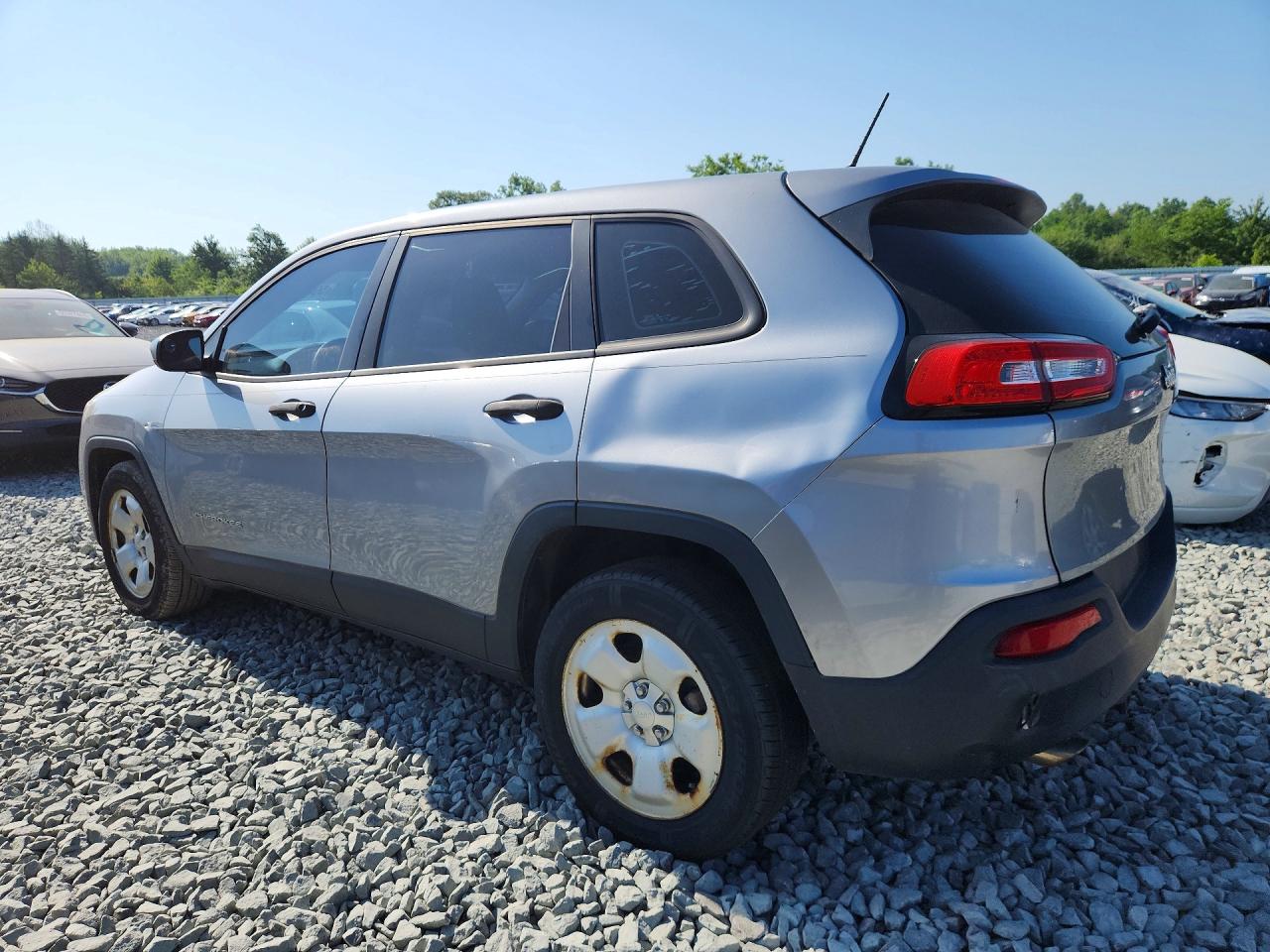 2014 Jeep Cherokee Sport Silver vin: 1C4PJLAB6EW104509