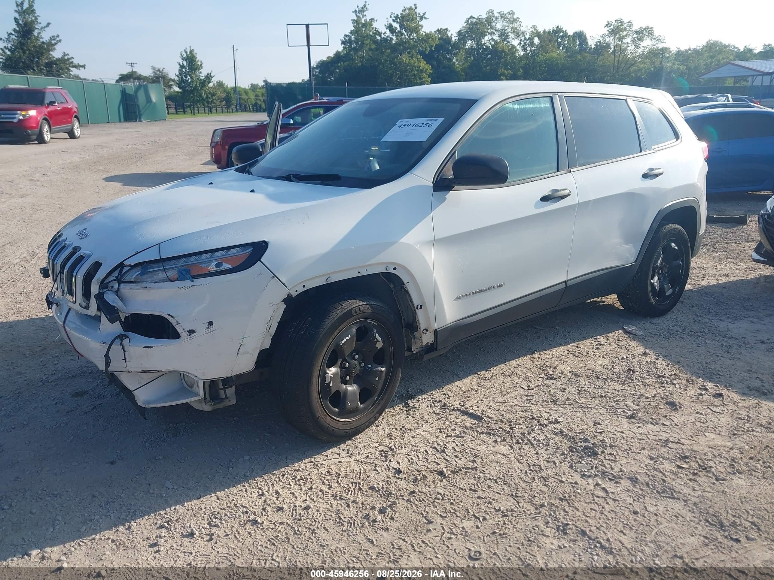 2015 Jeep Cherokee Sport White vin: 1C4PJLAB6FW676715