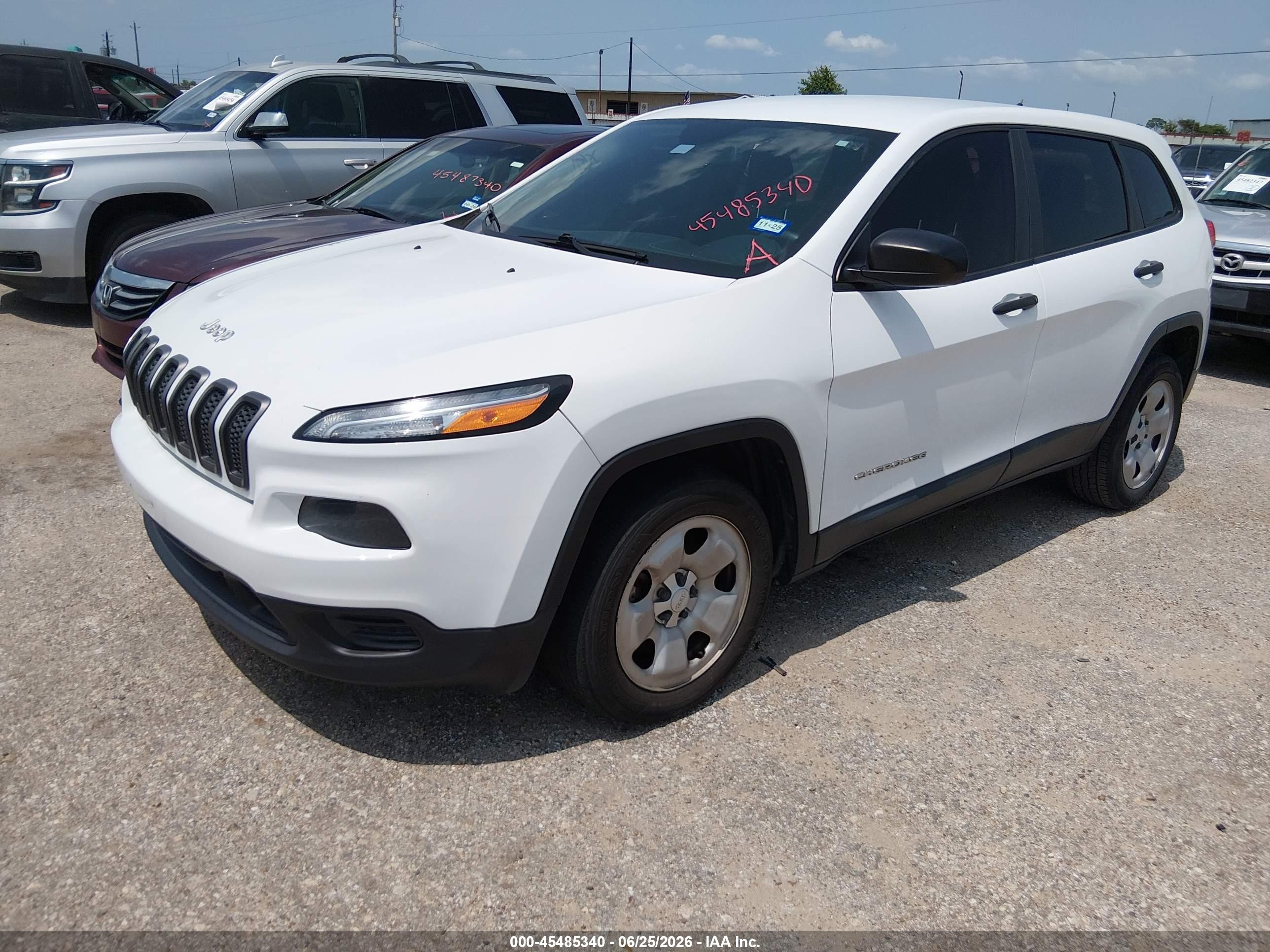 2014 Jeep Cherokee Sport White vin: 1C4PJLAB7EW245461