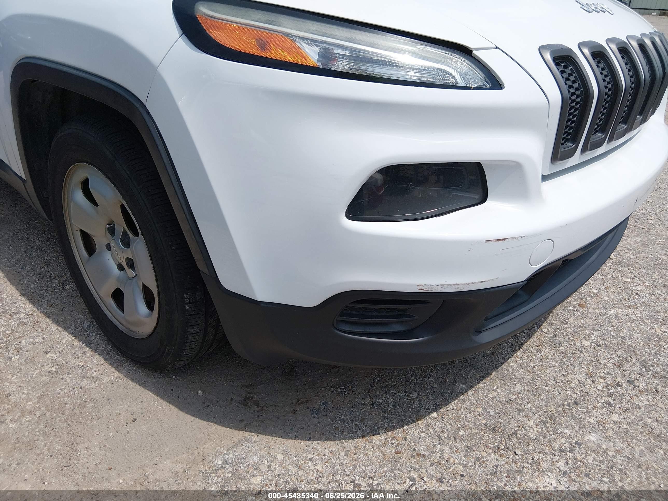 2014 Jeep Cherokee Sport White vin: 1C4PJLAB7EW245461