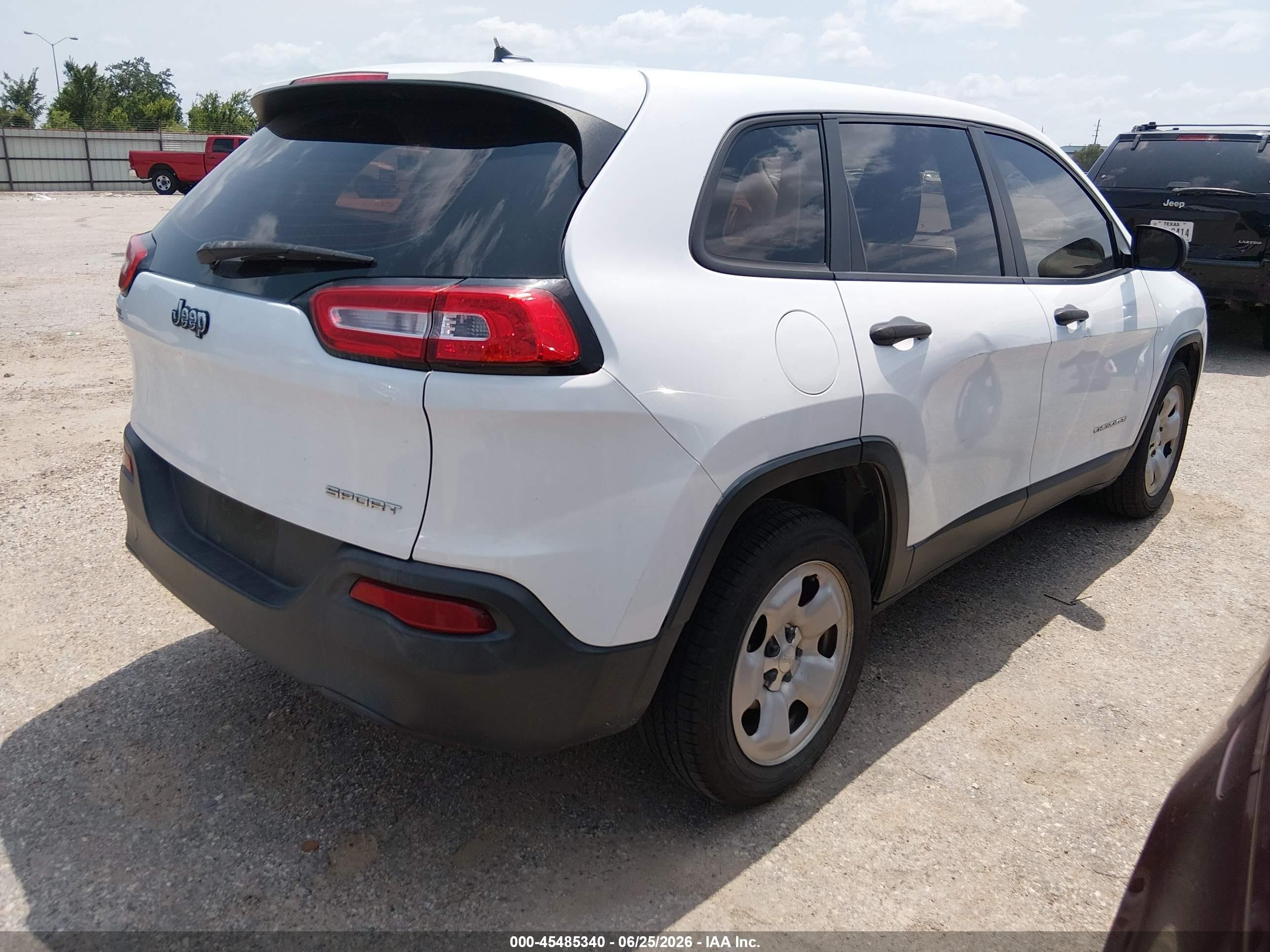 2014 Jeep Cherokee Sport White vin: 1C4PJLAB7EW245461
