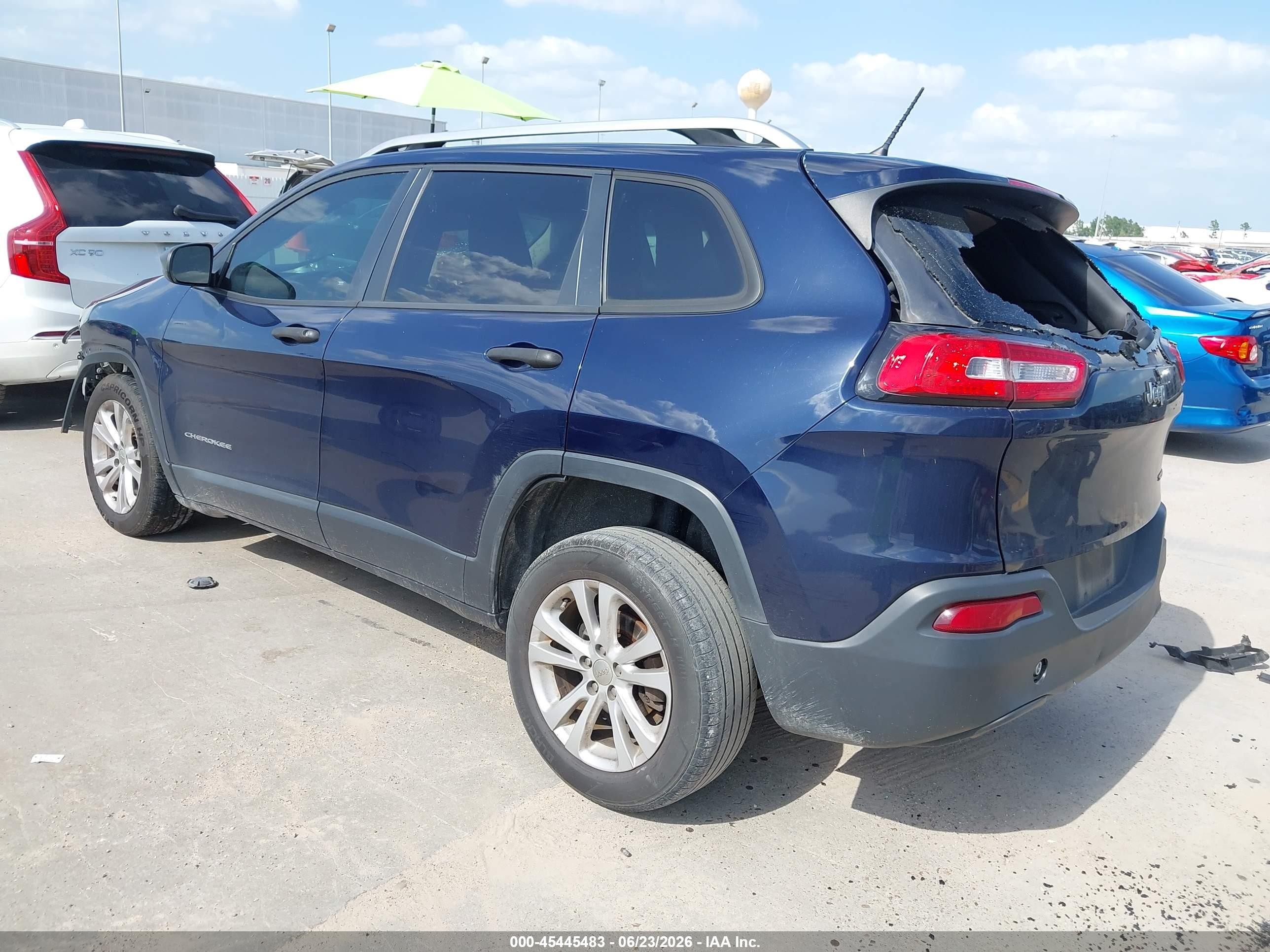 2015 Jeep Cherokee Sport Blue vin: 1C4PJLAB7FW611968