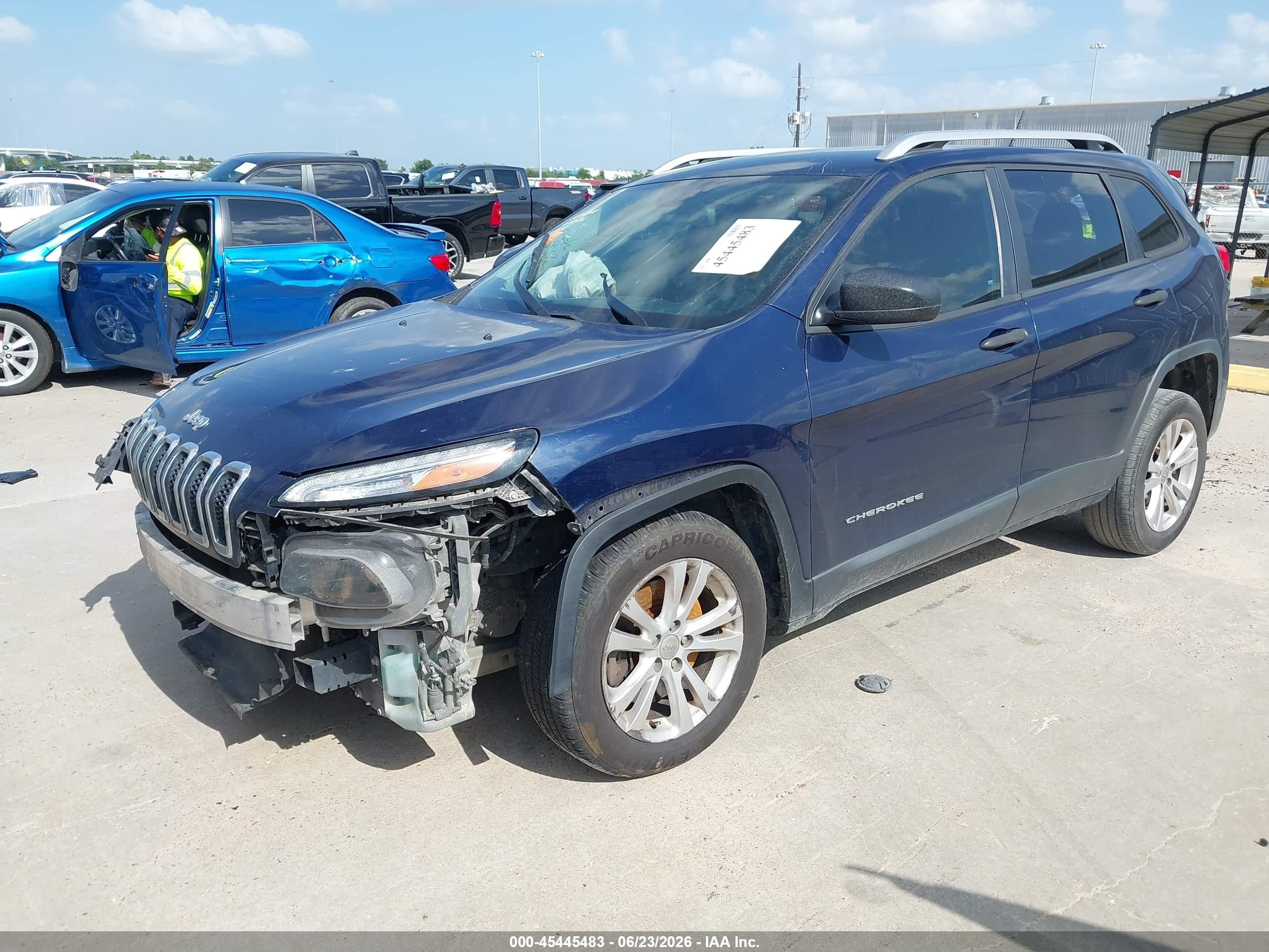 2015 Jeep Cherokee Sport Blue vin: 1C4PJLAB7FW611968