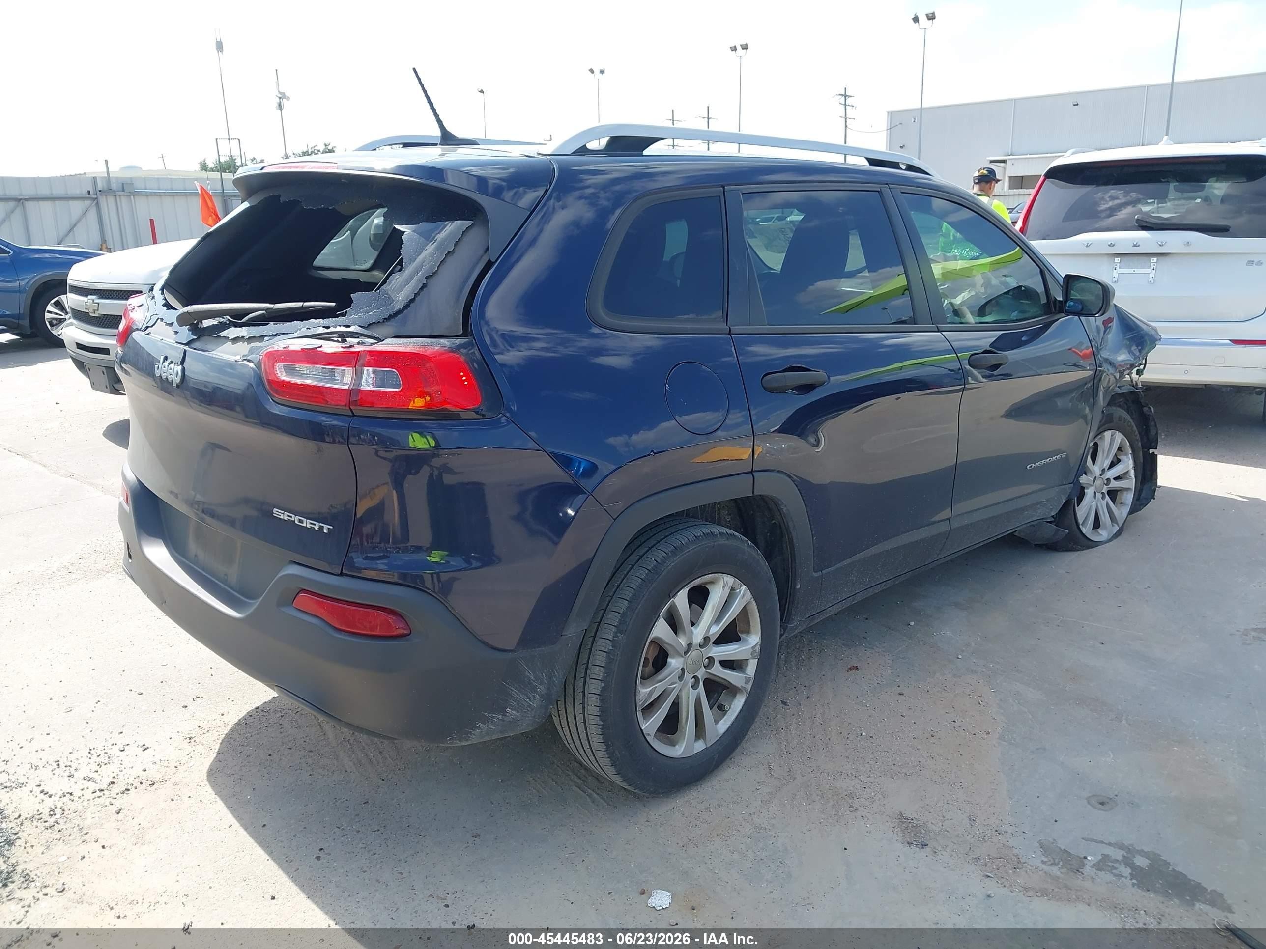 2015 Jeep Cherokee Sport Blue vin: 1C4PJLAB7FW611968