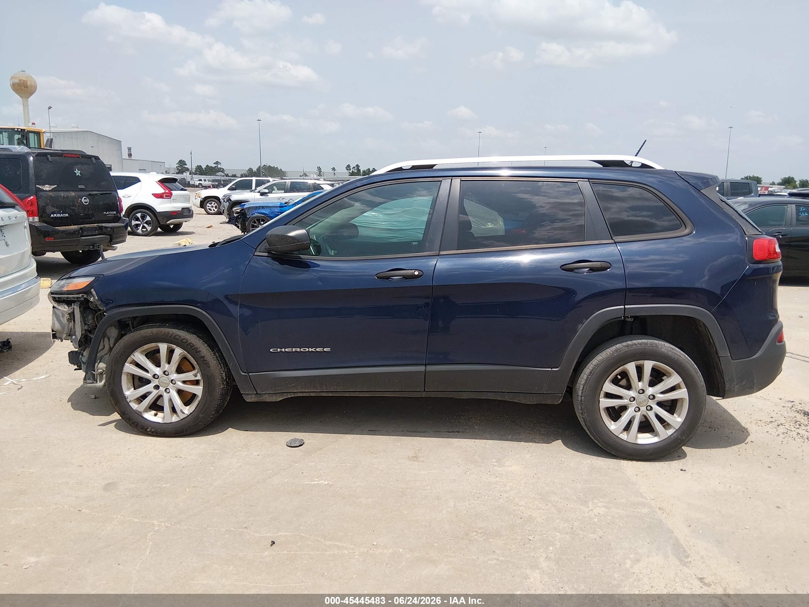 2015 Jeep Cherokee Sport Blue vin: 1C4PJLAB7FW611968