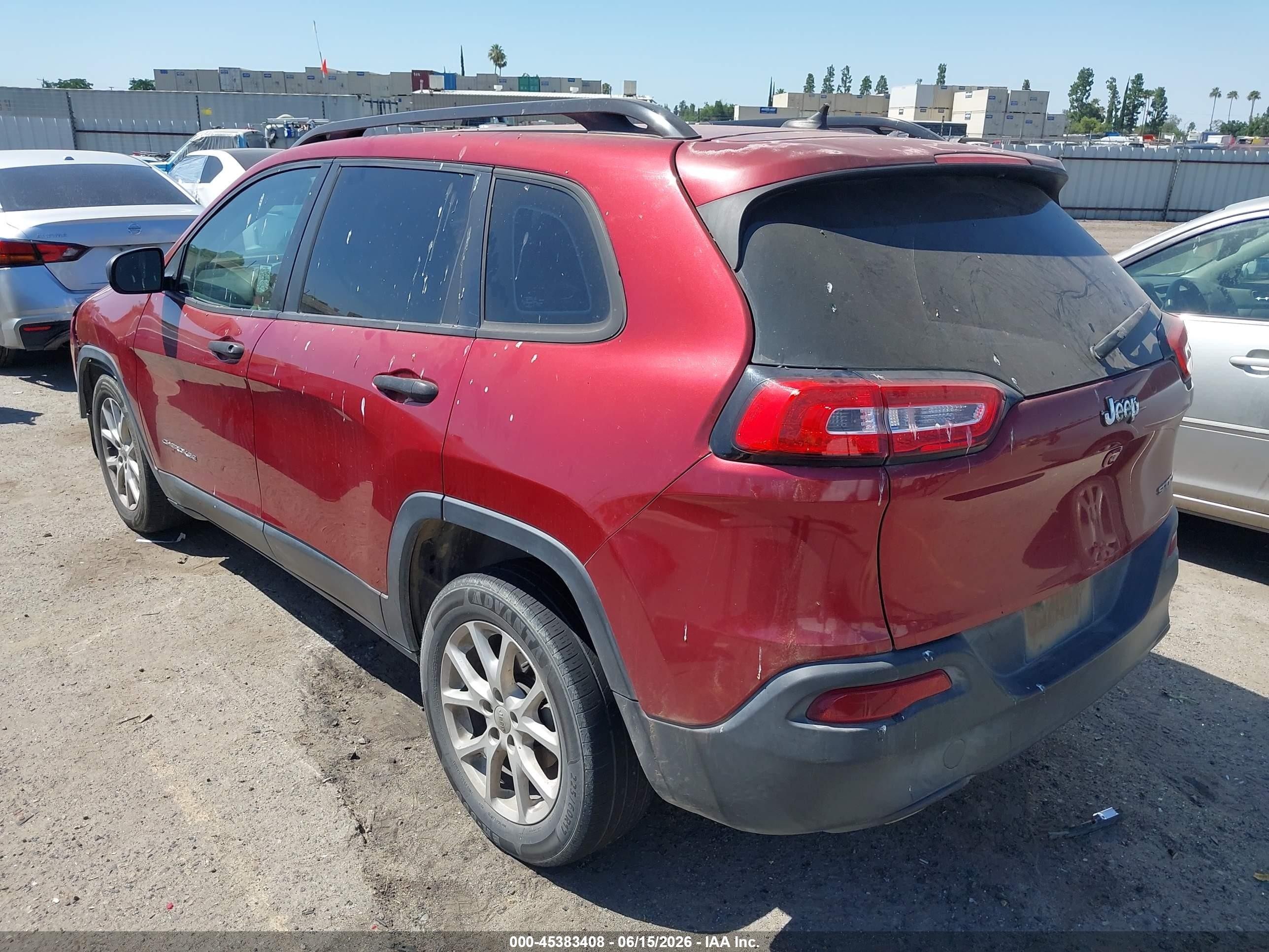 2015 Jeep Cherokee Sport Red vin: 1C4PJLAB7FW701640