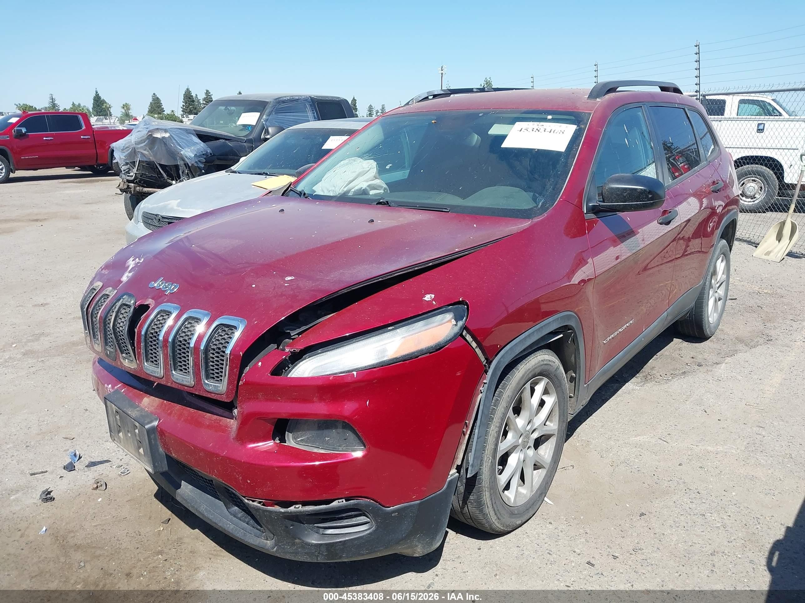 2015 Jeep Cherokee Sport Red vin: 1C4PJLAB7FW701640