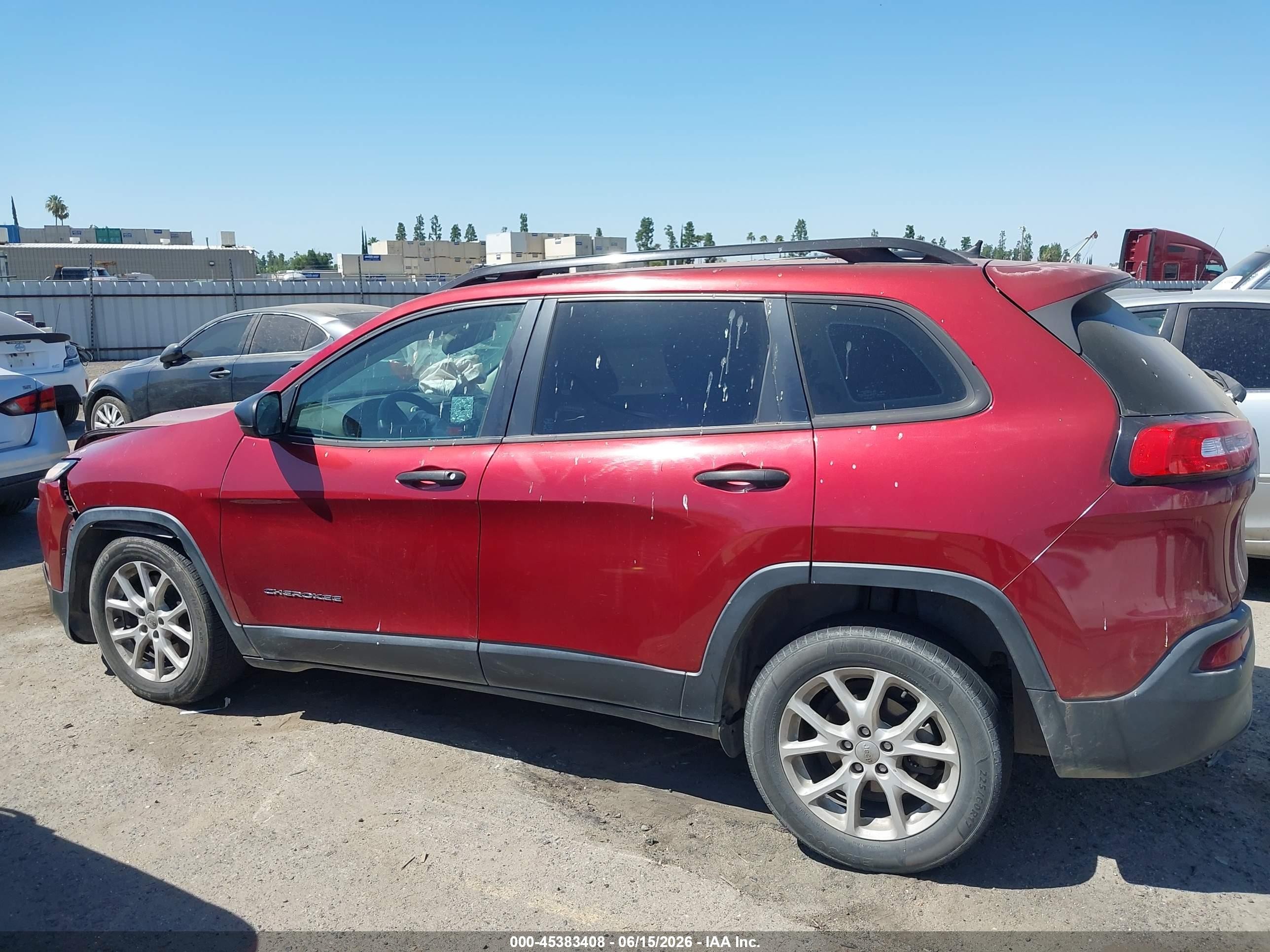 2015 Jeep Cherokee Sport Red vin: 1C4PJLAB7FW701640