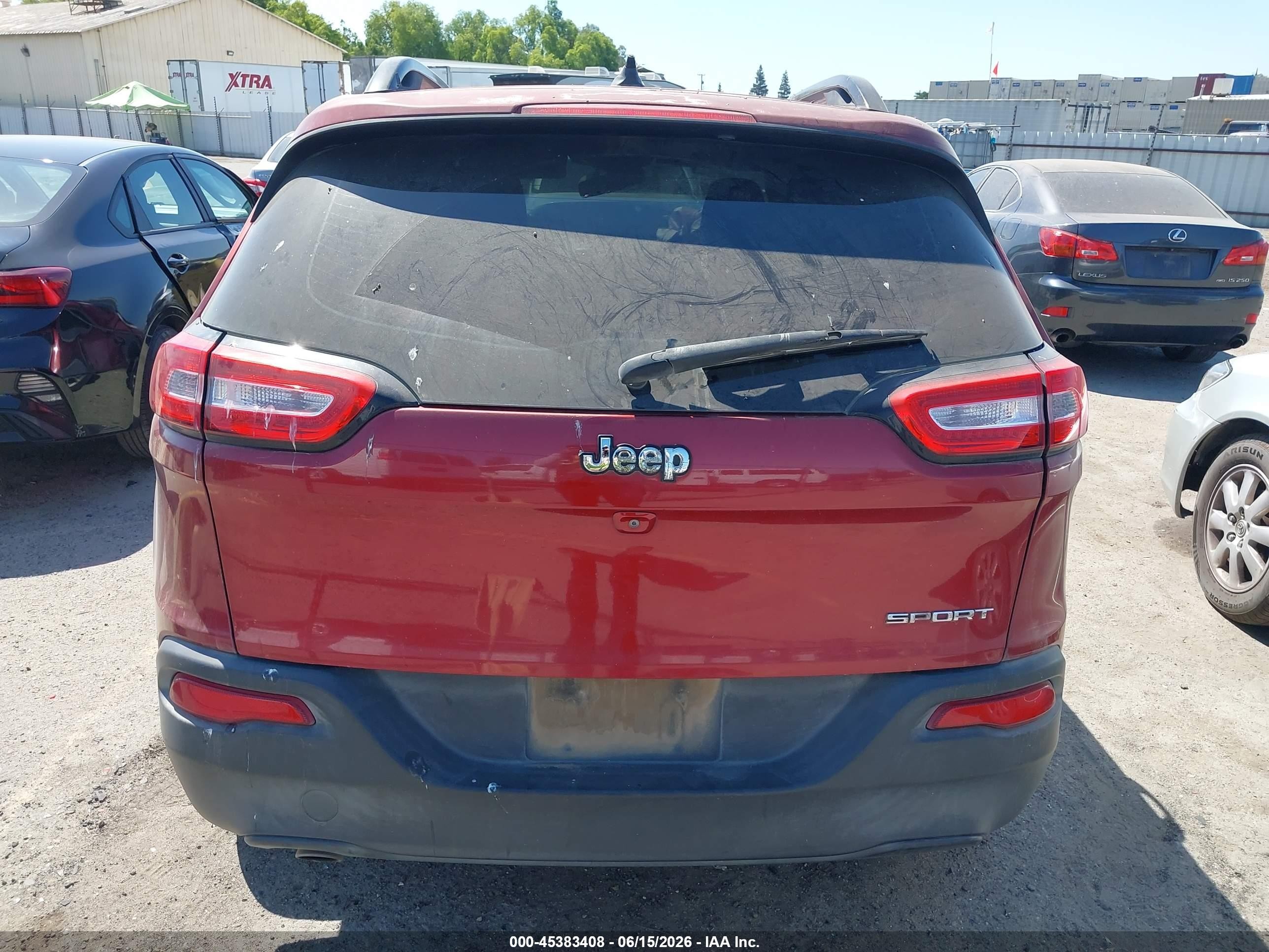 2015 Jeep Cherokee Sport Red vin: 1C4PJLAB7FW701640