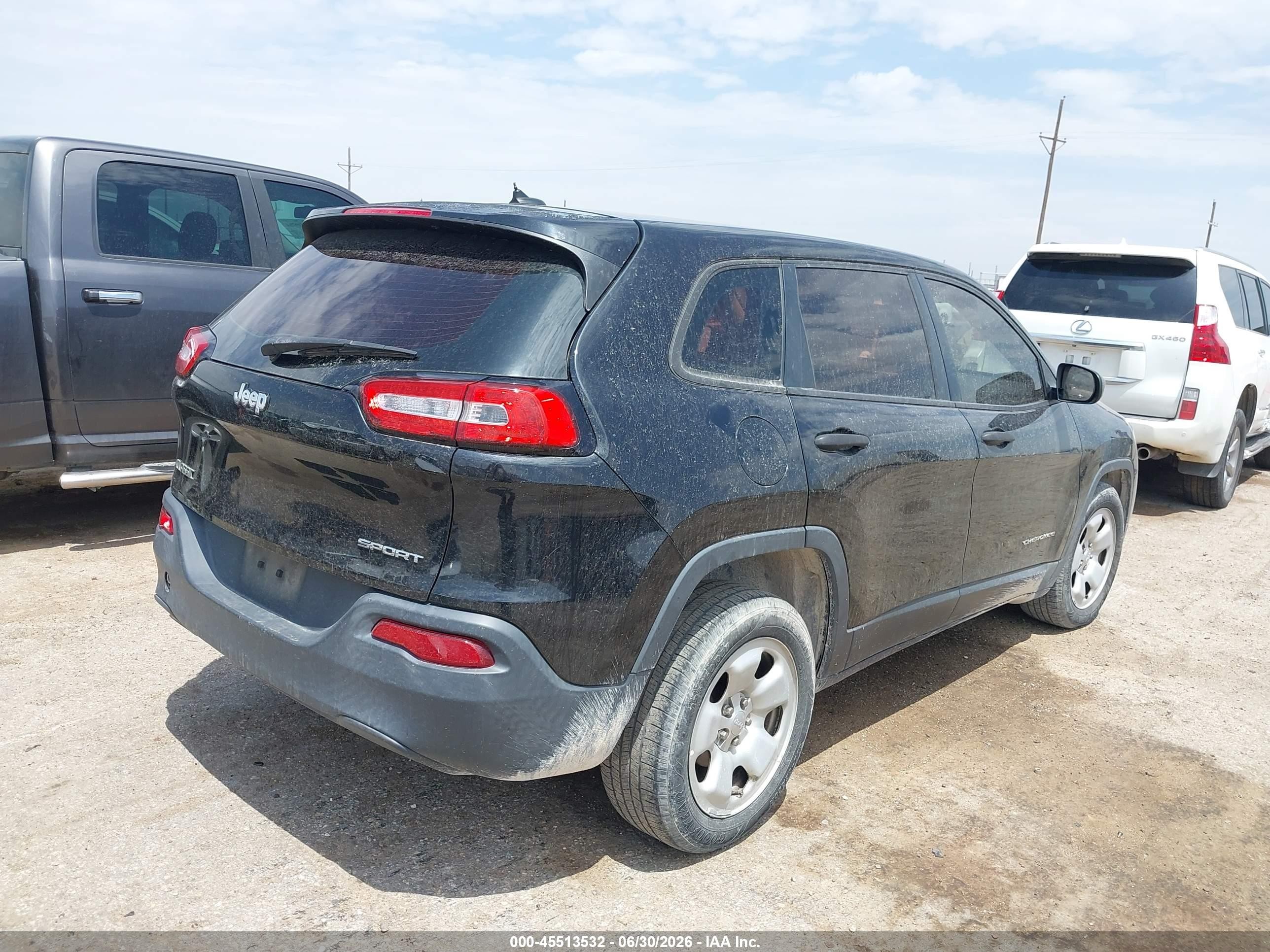 2015 Jeep Cherokee Sport Black vin: 1C4PJLAB7FW762437
