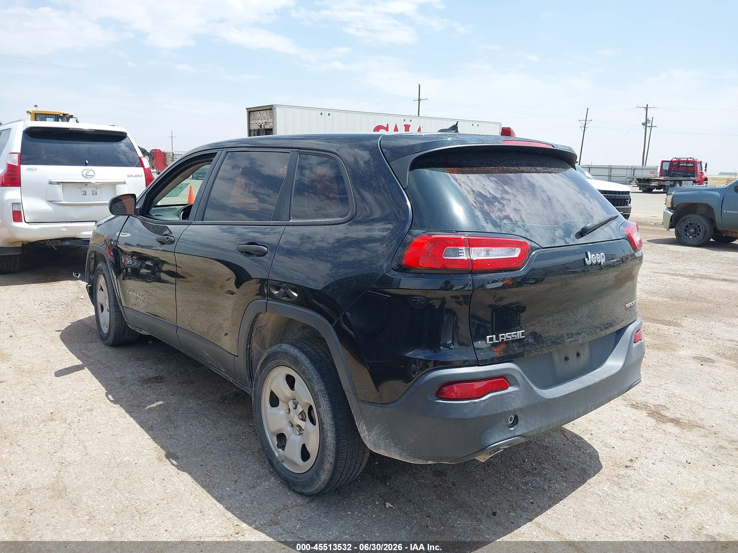 2015 Jeep Cherokee Sport Black vin: 1C4PJLAB7FW762437