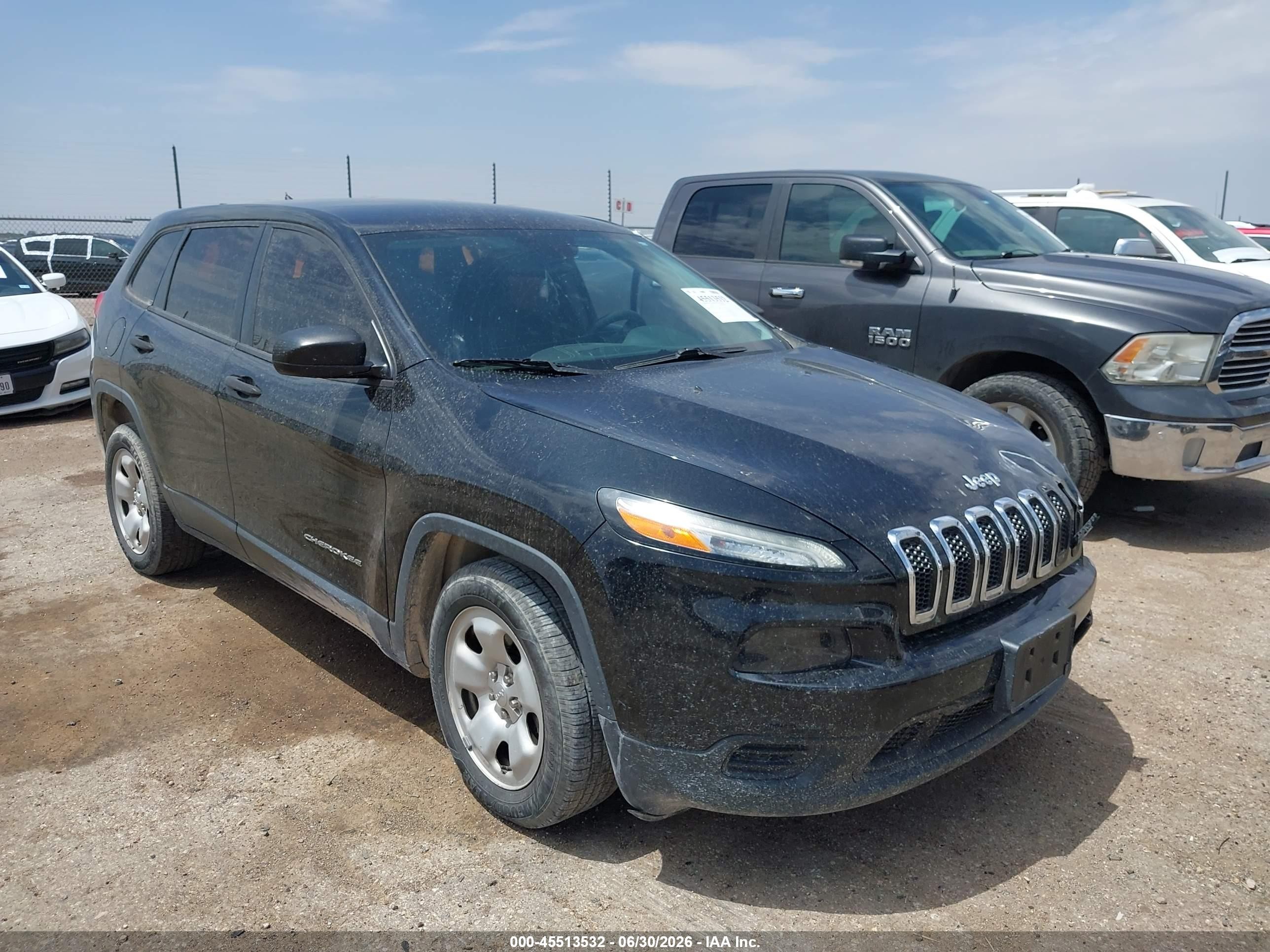 2015 Jeep Cherokee Sport Black vin: 1C4PJLAB7FW762437