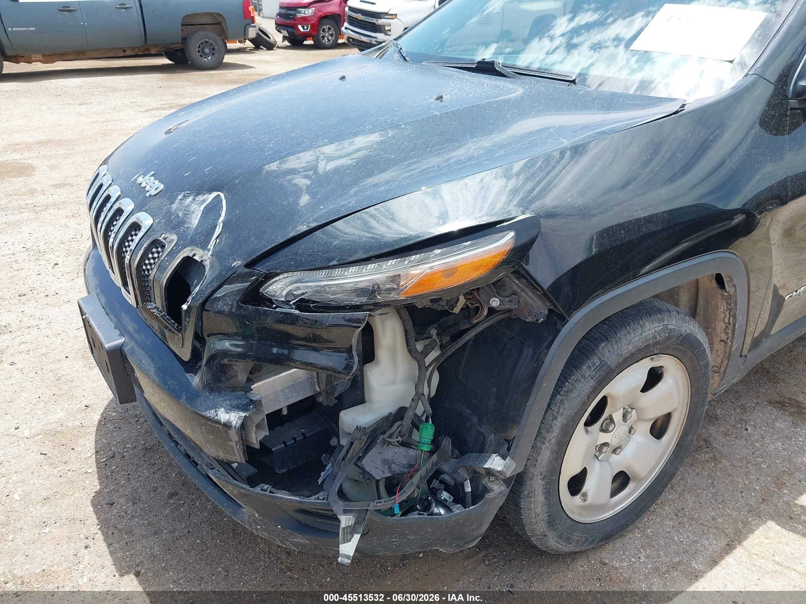 2015 Jeep Cherokee Sport Black vin: 1C4PJLAB7FW762437