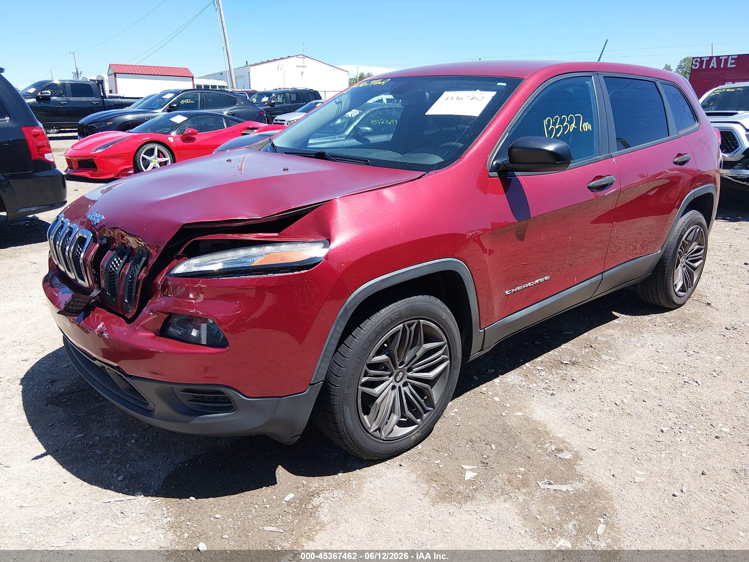 2014 Jeep Cherokee Sport Red vin: 1C4PJLAB8EW163870