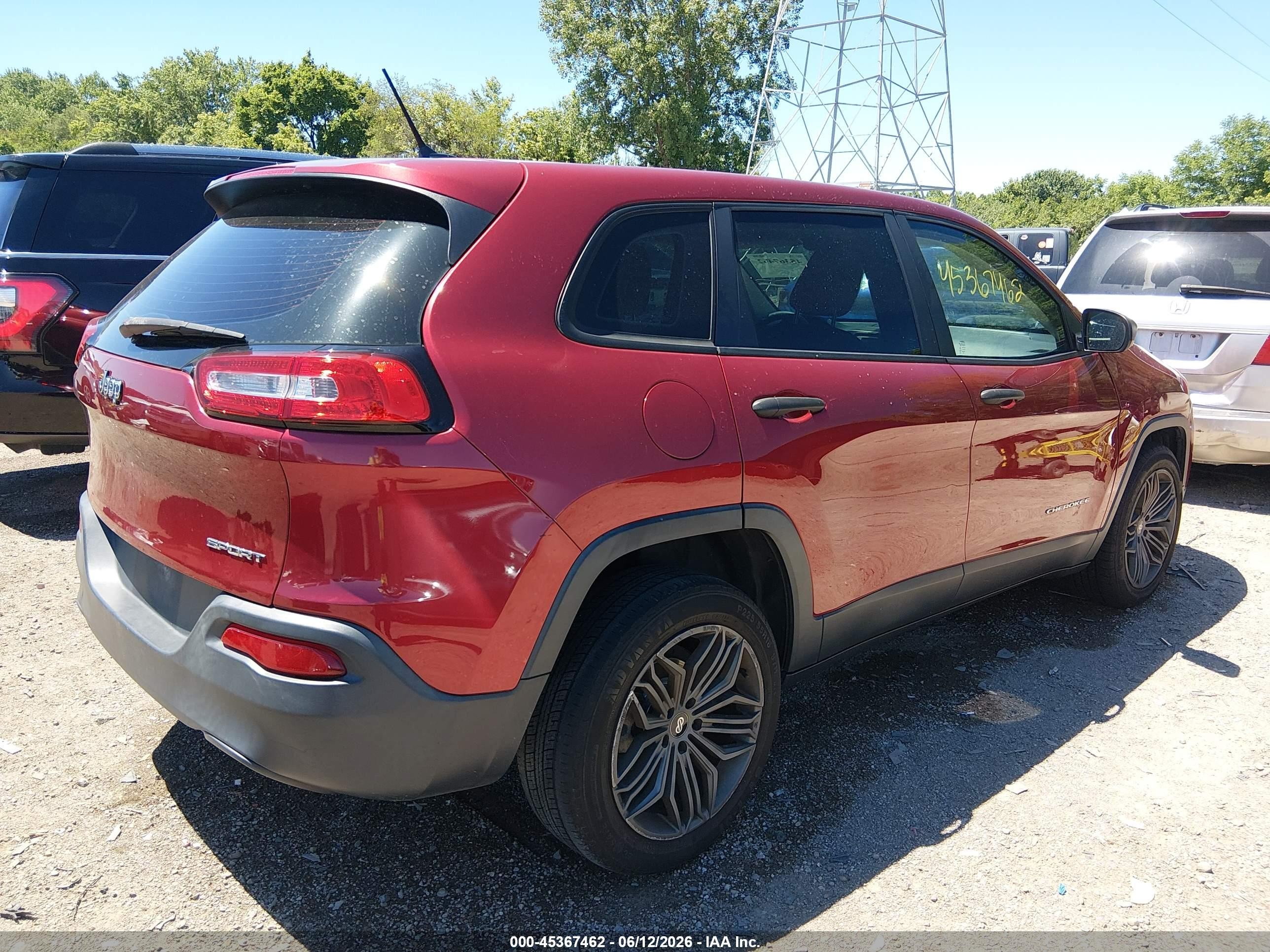 2014 Jeep Cherokee Sport Red vin: 1C4PJLAB8EW163870