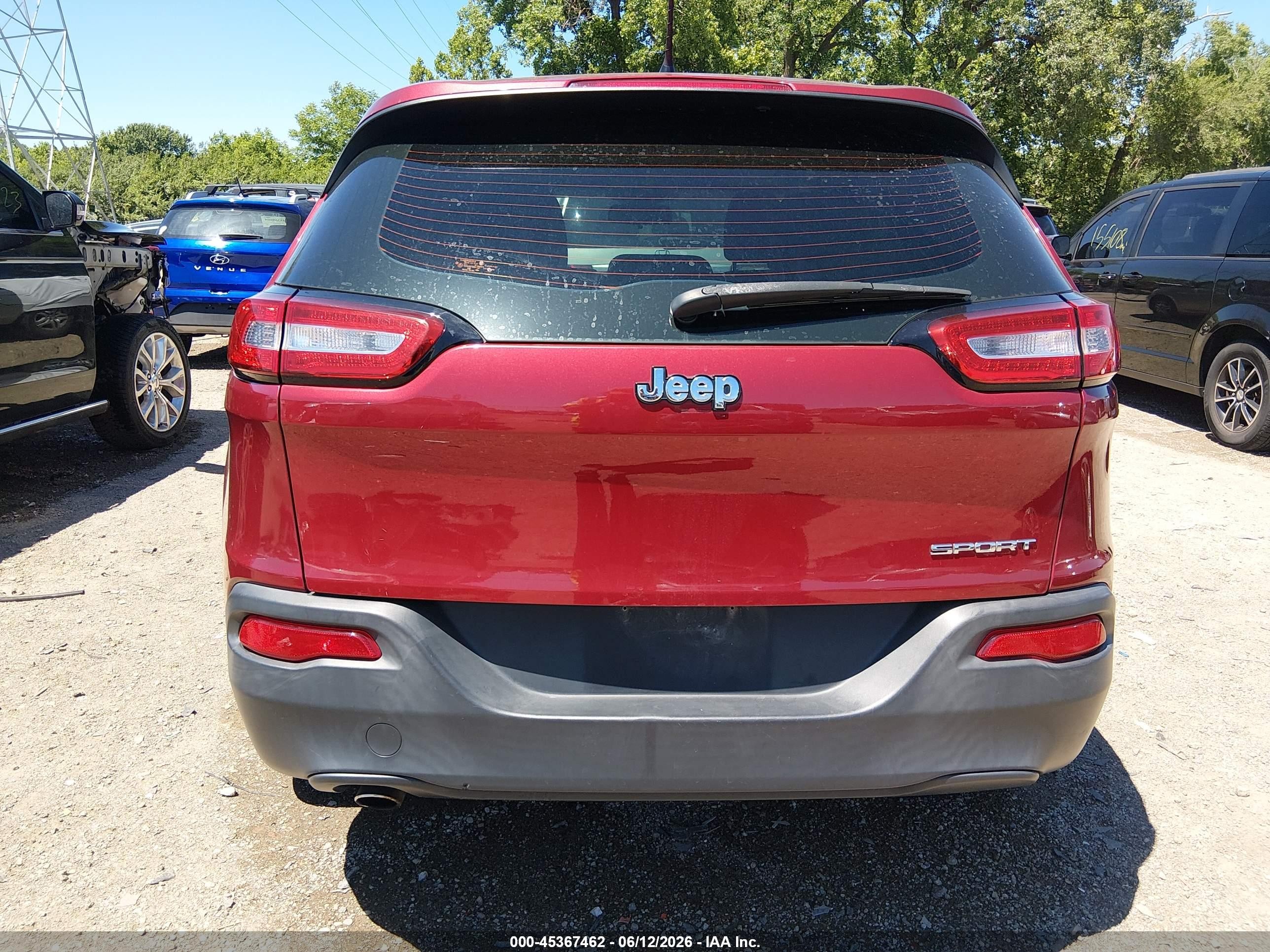 2014 Jeep Cherokee Sport Red vin: 1C4PJLAB8EW163870