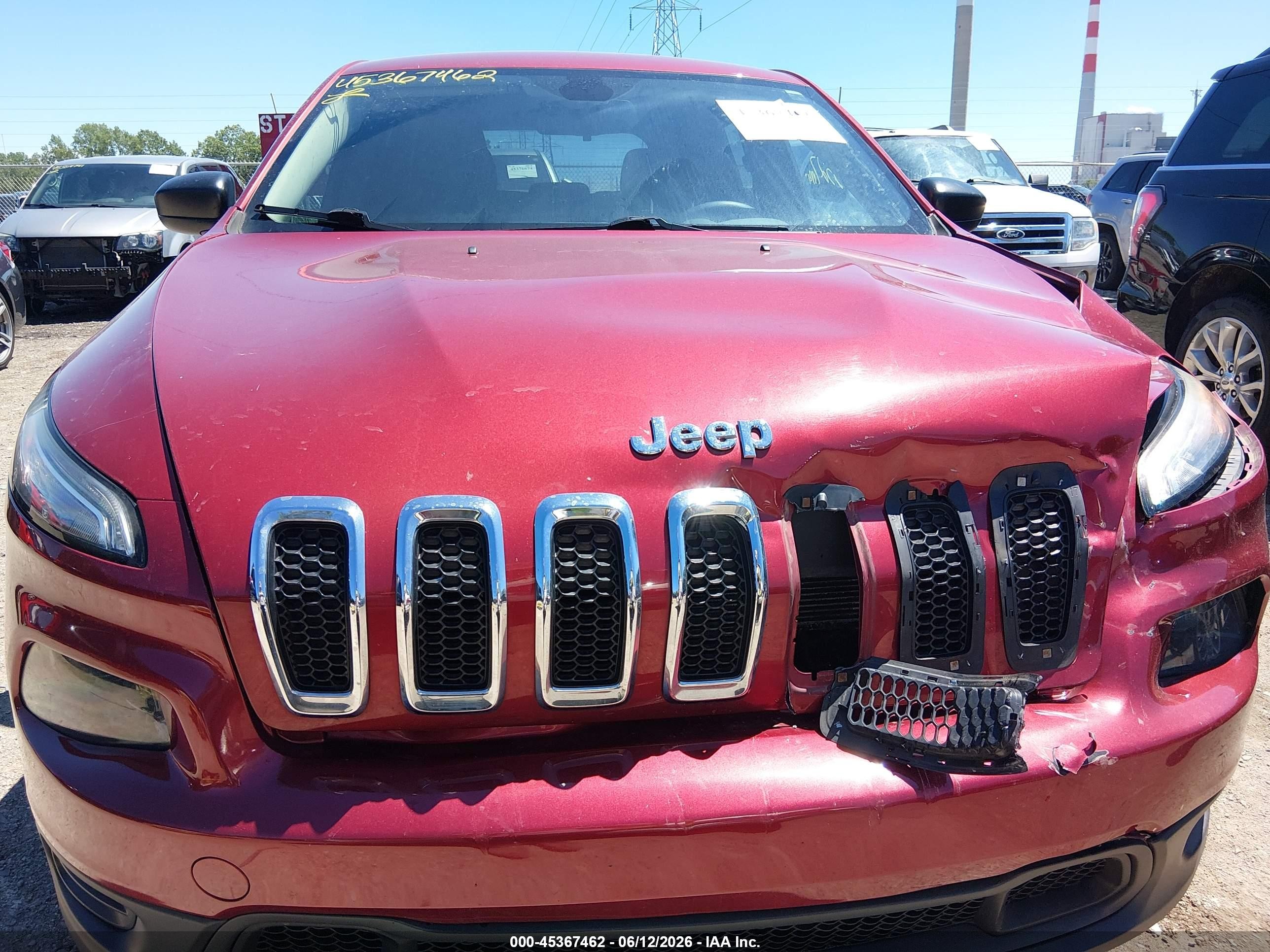 2014 Jeep Cherokee Sport Red vin: 1C4PJLAB8EW163870
