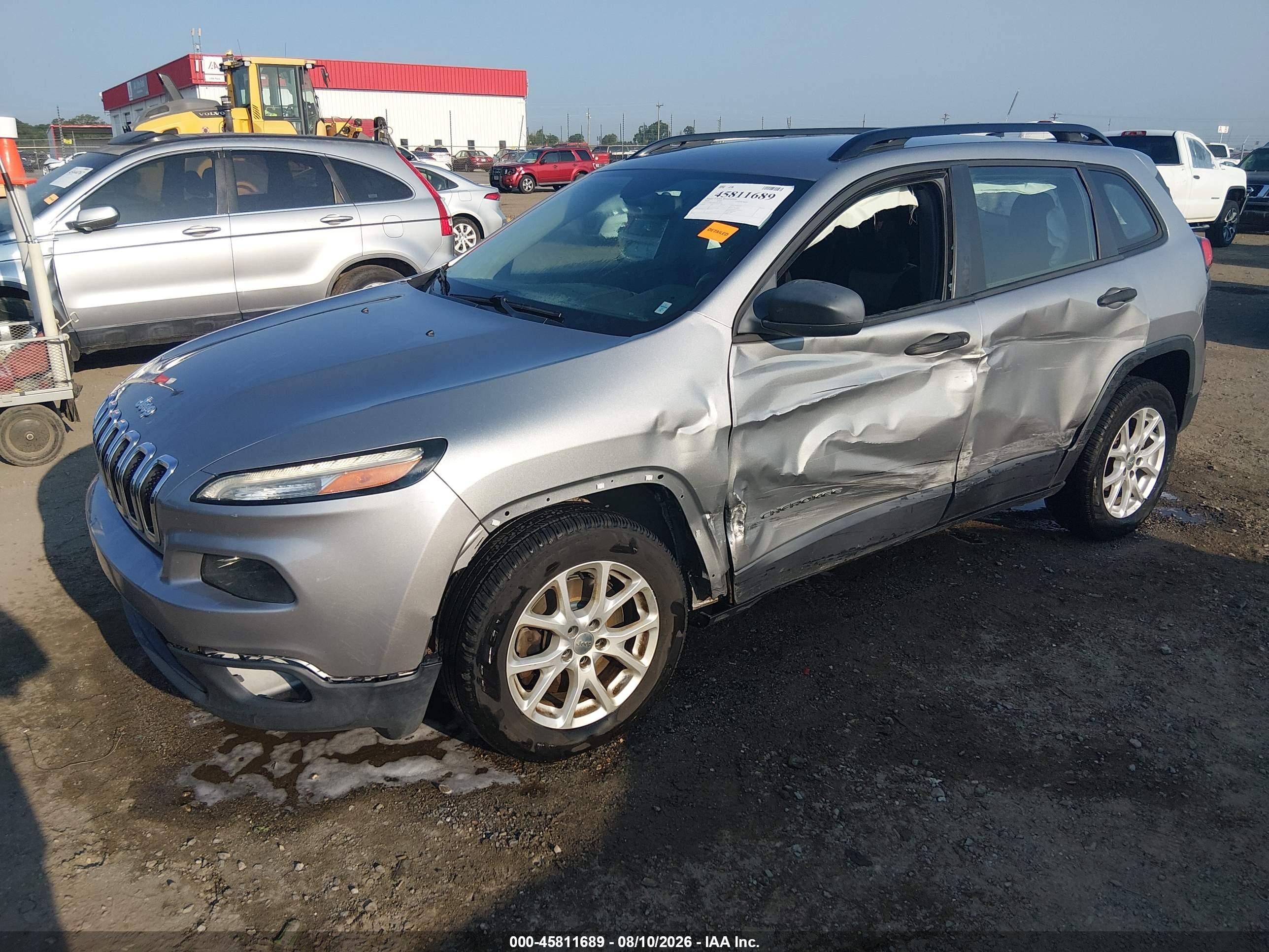 2015 Jeep Cherokee Sport Gray vin: 1C4PJLAB8FW579421