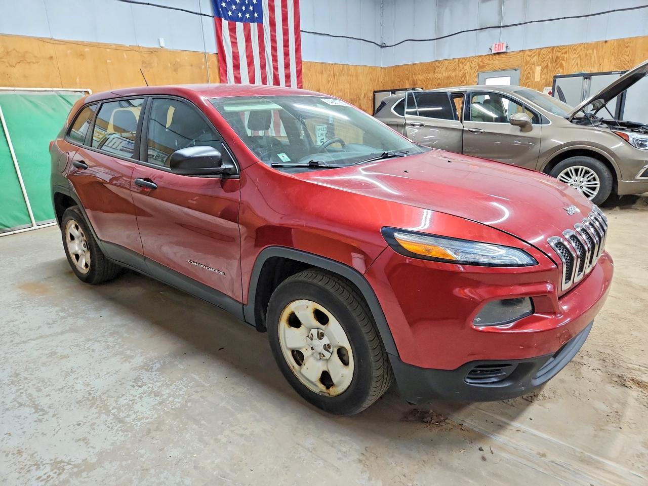 2015 Jeep Cherokee Sport Burgundy vin: 1C4PJLAB8FW597014