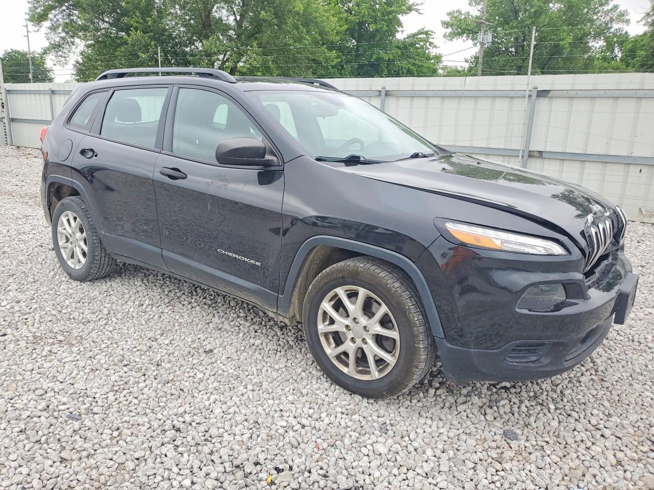 2015 Jeep Cherokee Sport Black vin: 1C4PJLAB8FW612417
