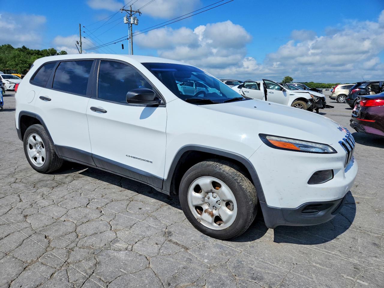 2015 Jeep Cherokee Sport White vin: 1C4PJLAB8FW632103