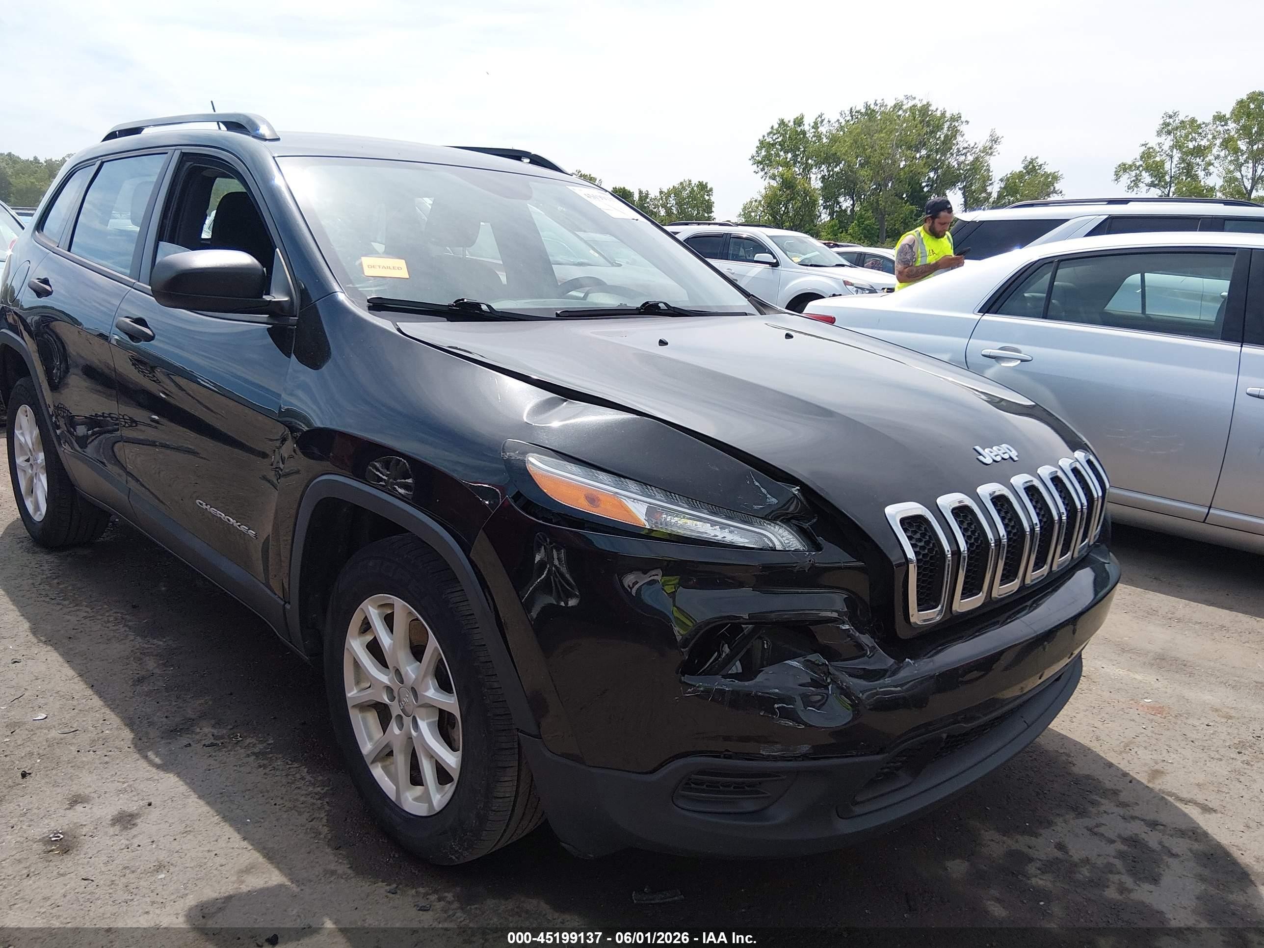 2015 Jeep Cherokee Sport Black vin: 1C4PJLAB8FW695413