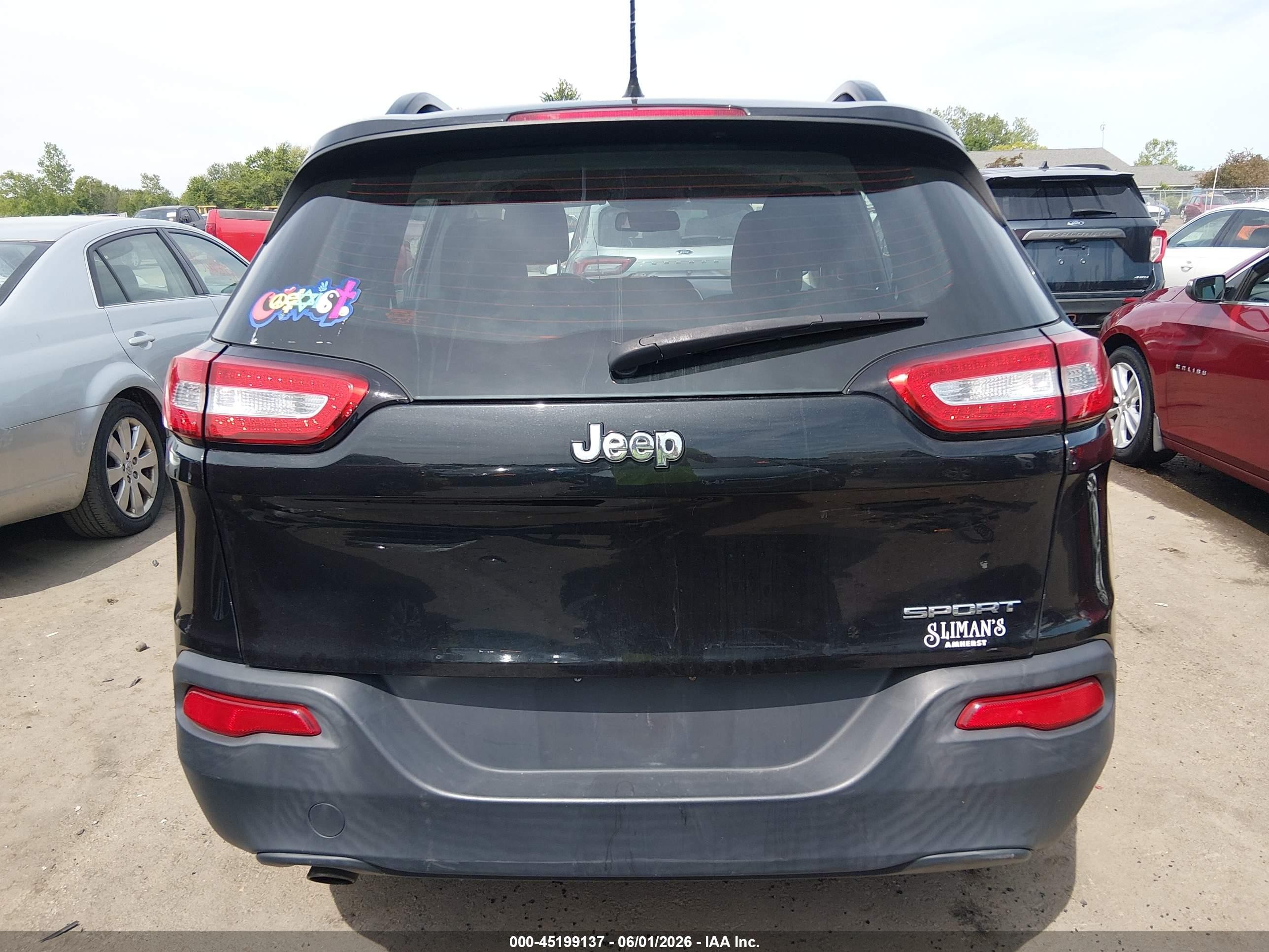 2015 Jeep Cherokee Sport Black vin: 1C4PJLAB8FW695413
