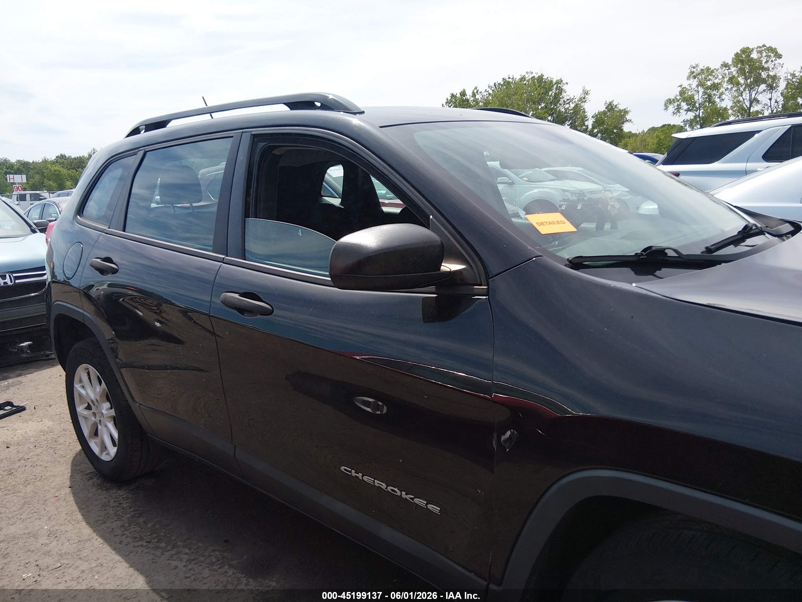 2015 Jeep Cherokee Sport Black vin: 1C4PJLAB8FW695413