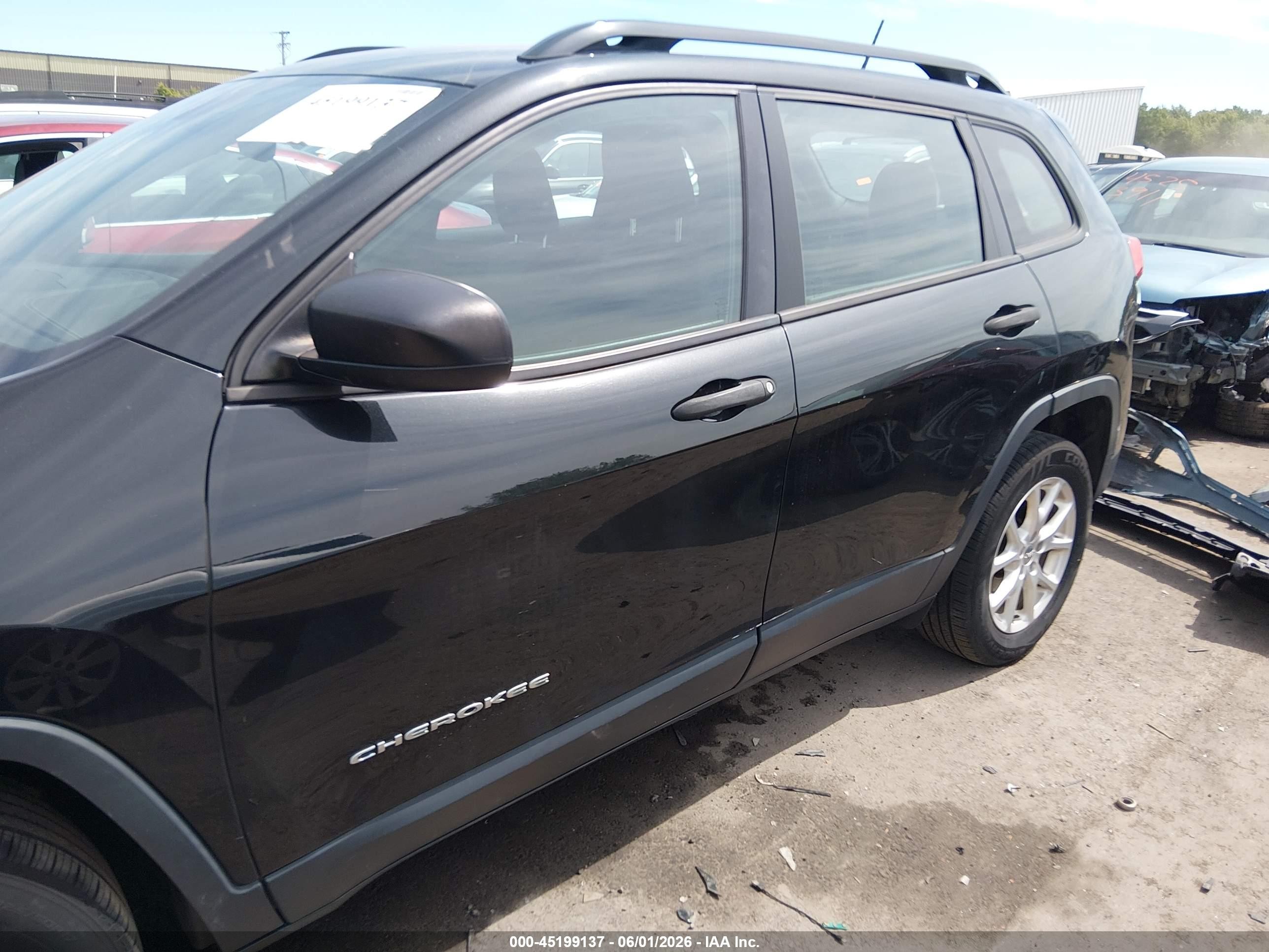 2015 Jeep Cherokee Sport Black vin: 1C4PJLAB8FW695413