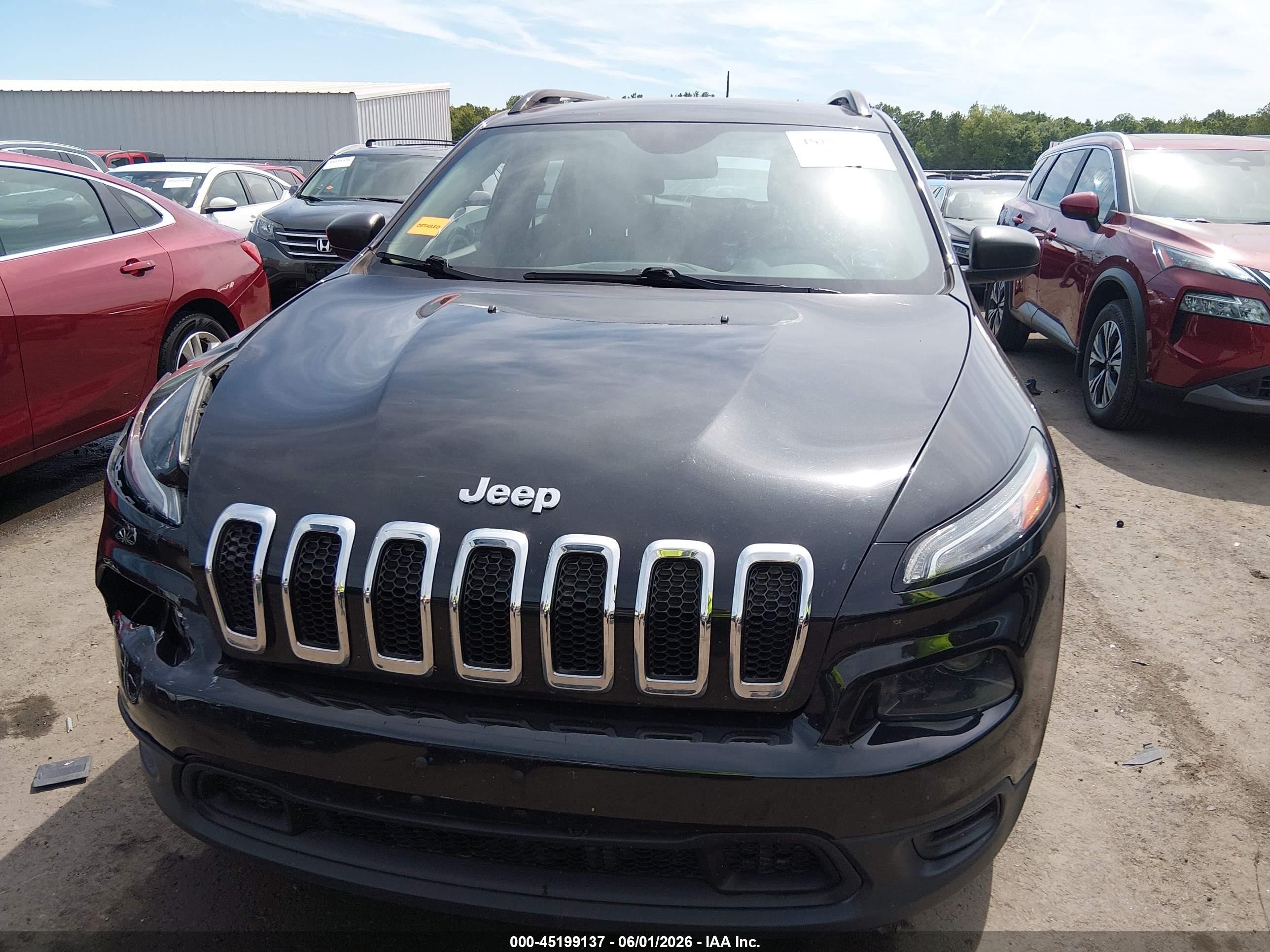 2015 Jeep Cherokee Sport Black vin: 1C4PJLAB8FW695413