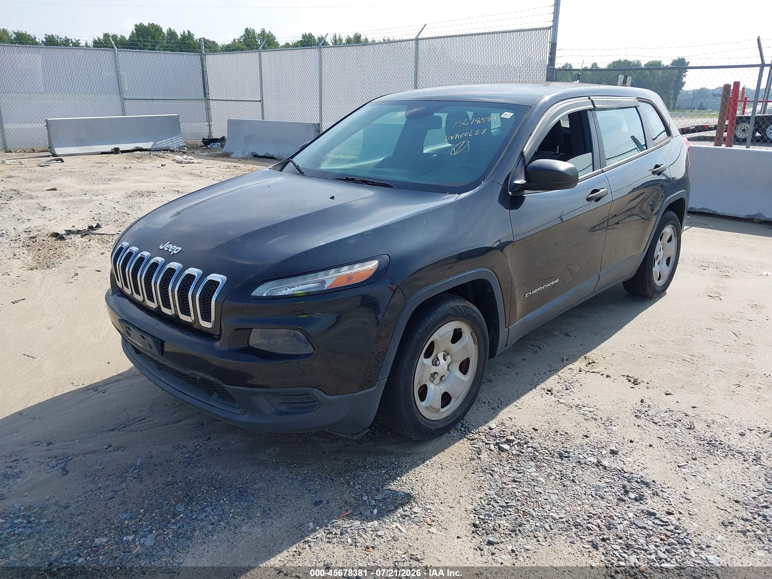 2014 Jeep Cherokee Sport Black vin: 1C4PJLAB9EW155793