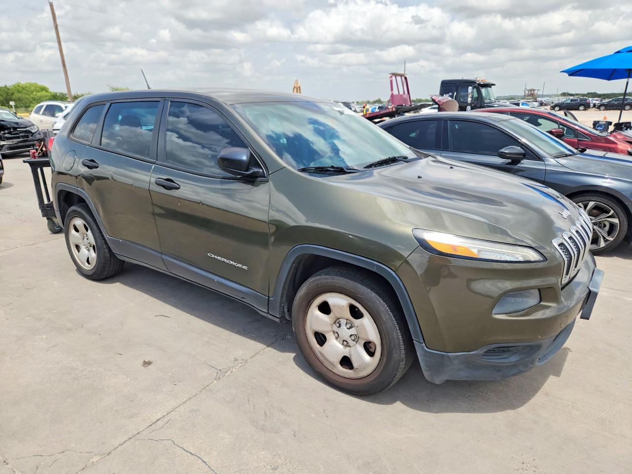 2014 Jeep Cherokee Sport Green vin: 1C4PJLAB9EW194433