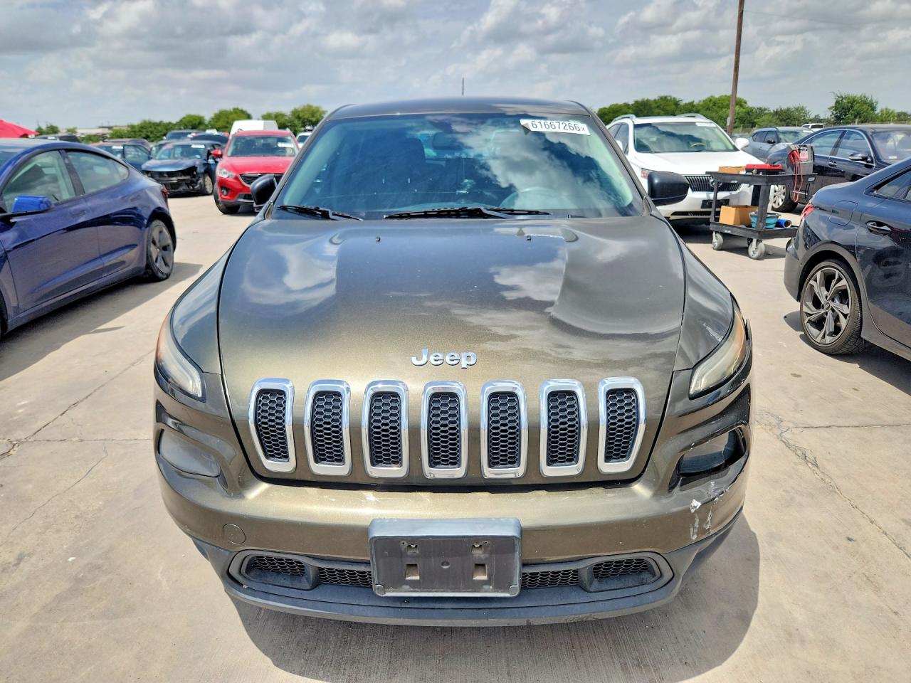 2014 Jeep Cherokee Sport Green vin: 1C4PJLAB9EW194433