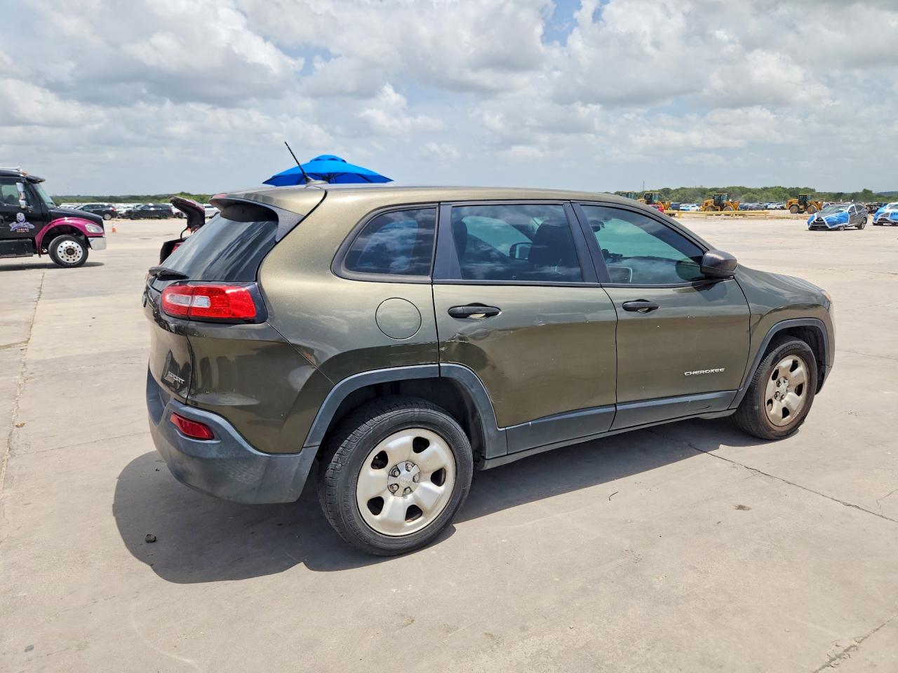 2014 Jeep Cherokee Sport Green vin: 1C4PJLAB9EW194433