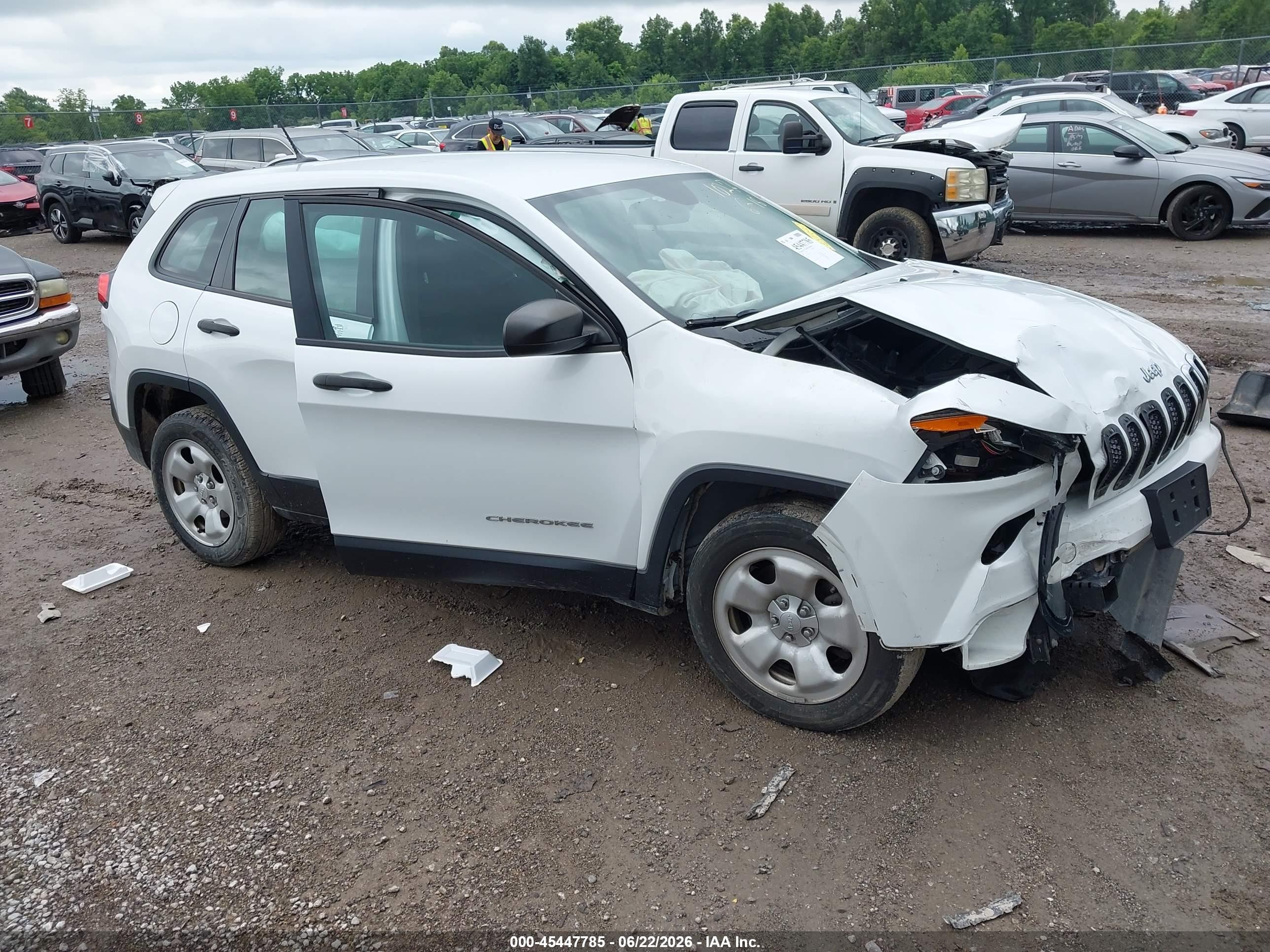 2014 Jeep Cherokee Sport White vin: 1C4PJLAB9EW231027
