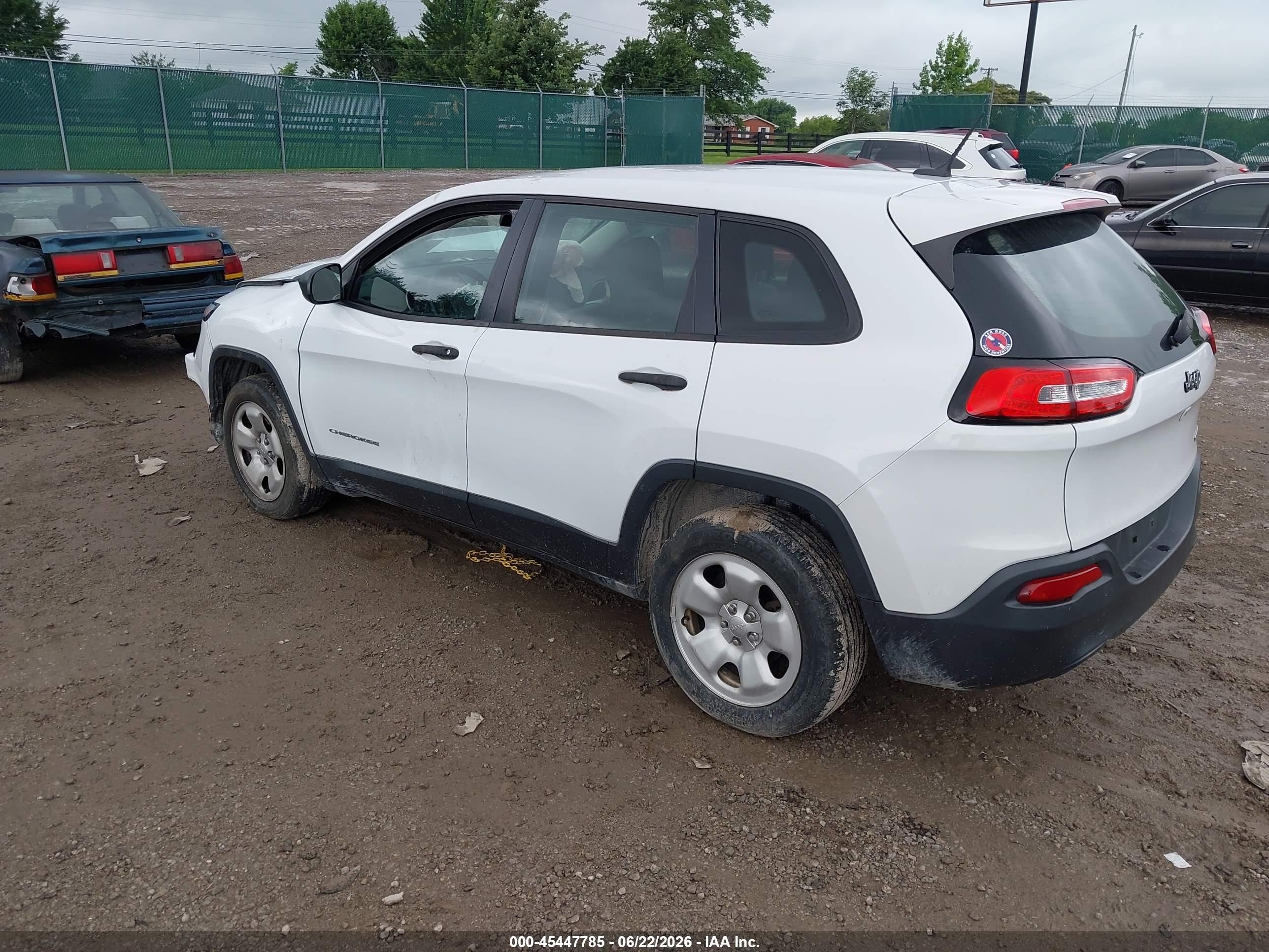 2014 Jeep Cherokee Sport White vin: 1C4PJLAB9EW231027