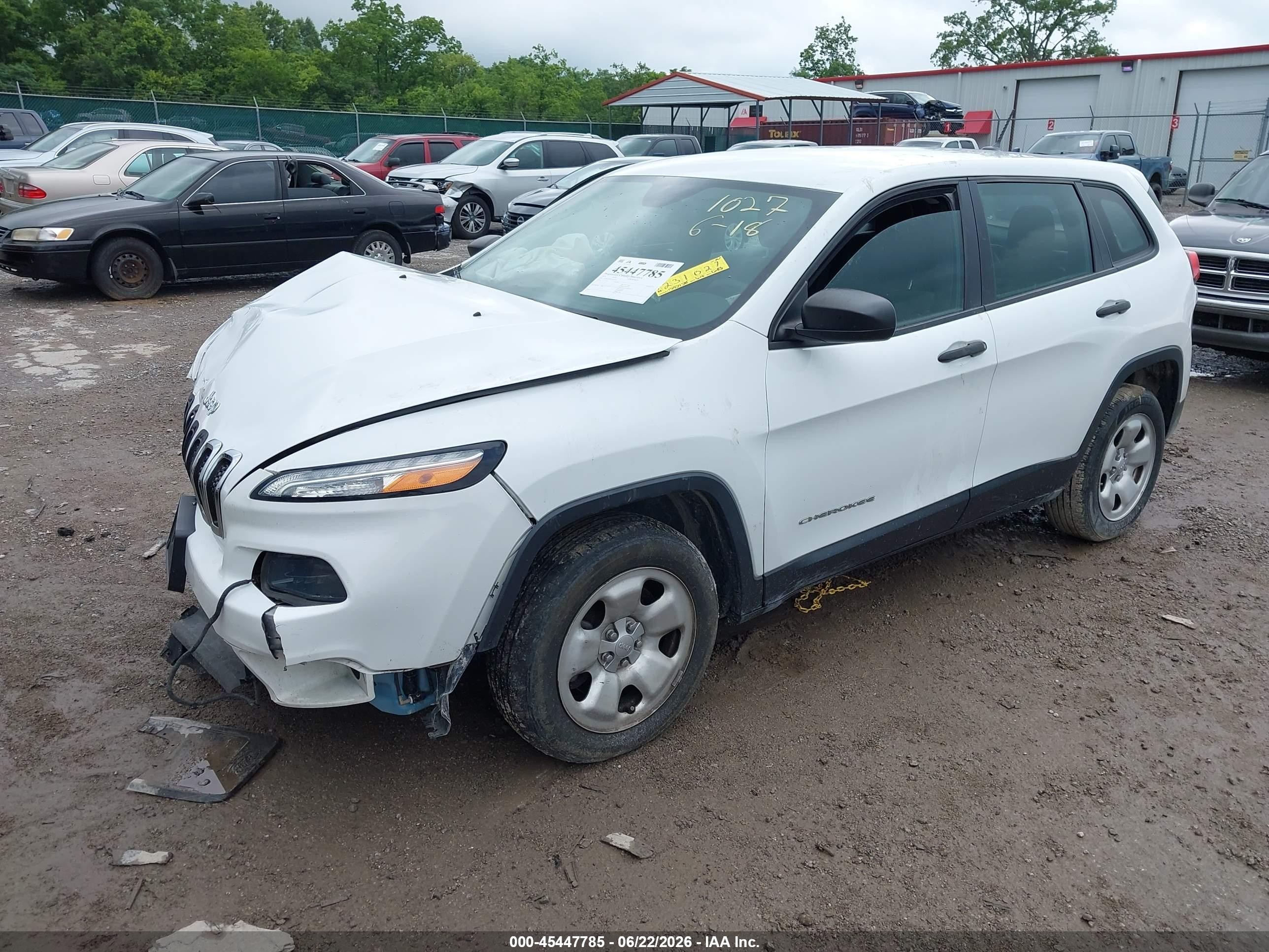 2014 Jeep Cherokee Sport White vin: 1C4PJLAB9EW231027