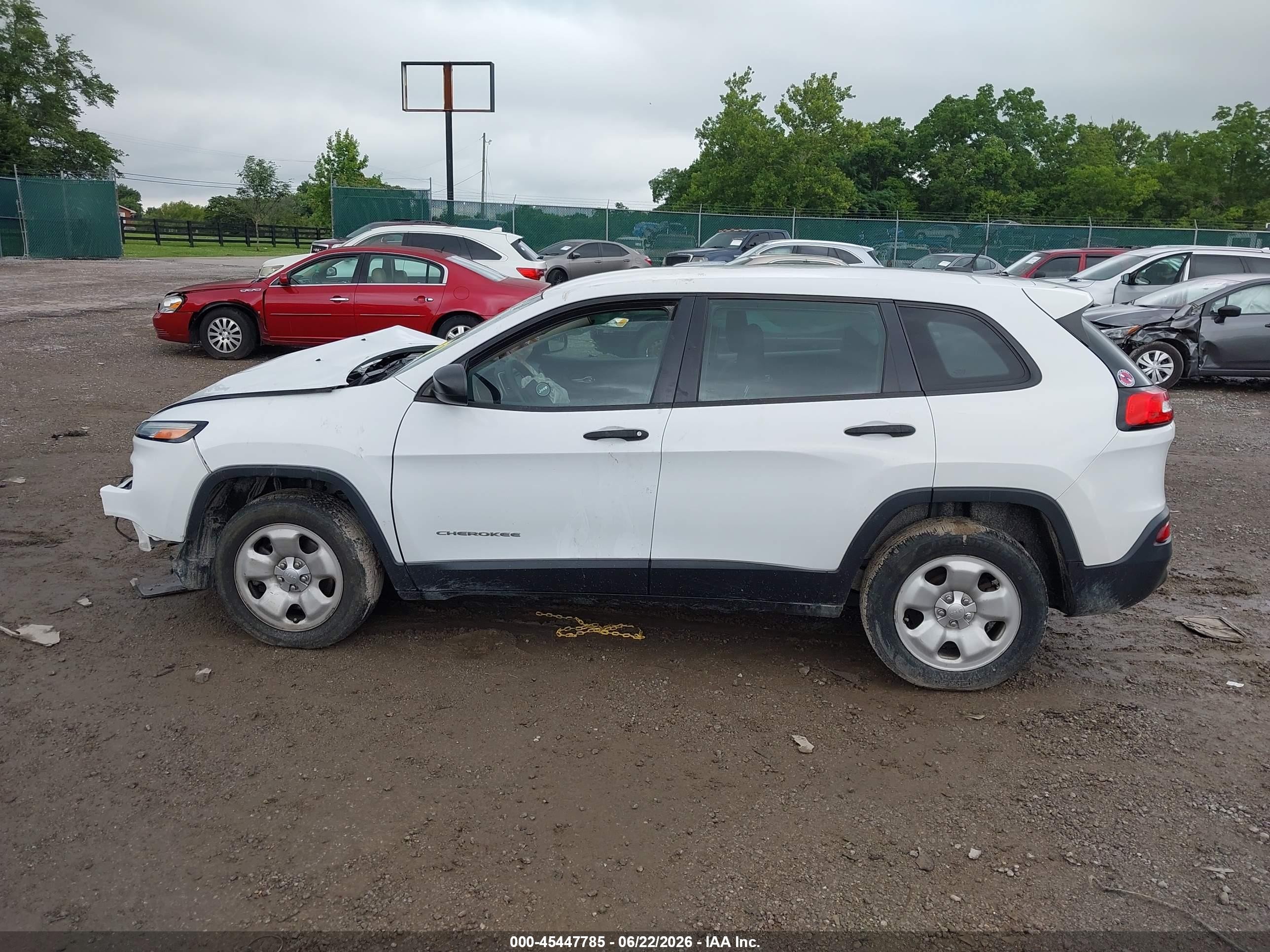 2014 Jeep Cherokee Sport White vin: 1C4PJLAB9EW231027
