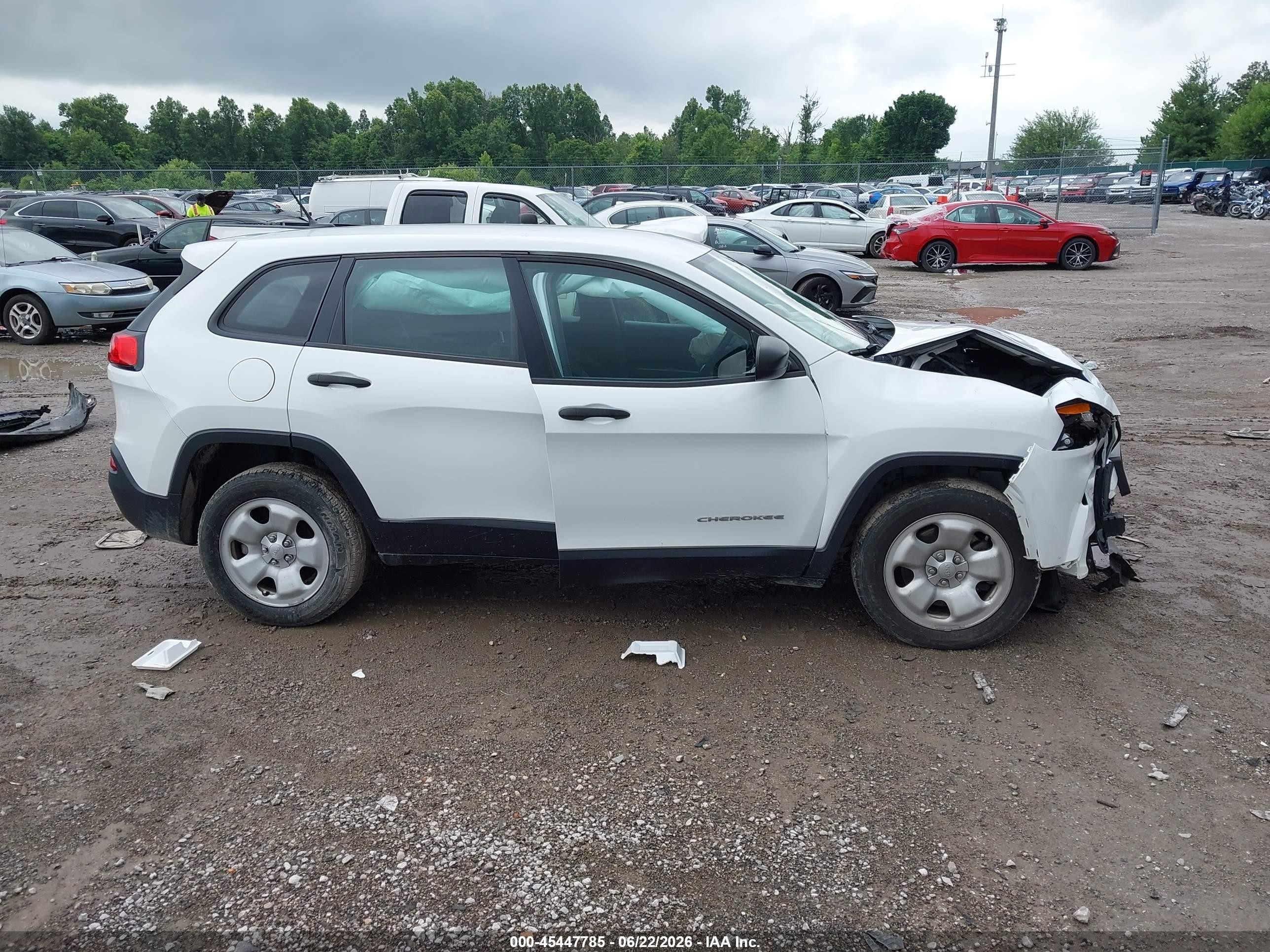 2014 Jeep Cherokee Sport White vin: 1C4PJLAB9EW231027