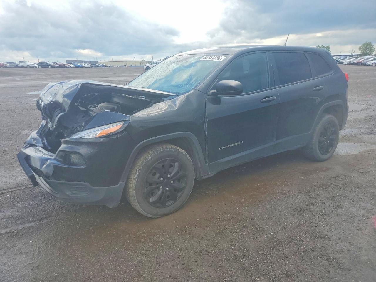 2015 Jeep Cherokee Sport Black vin: 1C4PJLAB9FW584580
