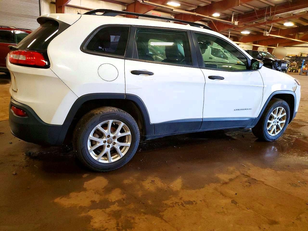 2015 Jeep Cherokee Sport White vin: 1C4PJLAB9FW596700