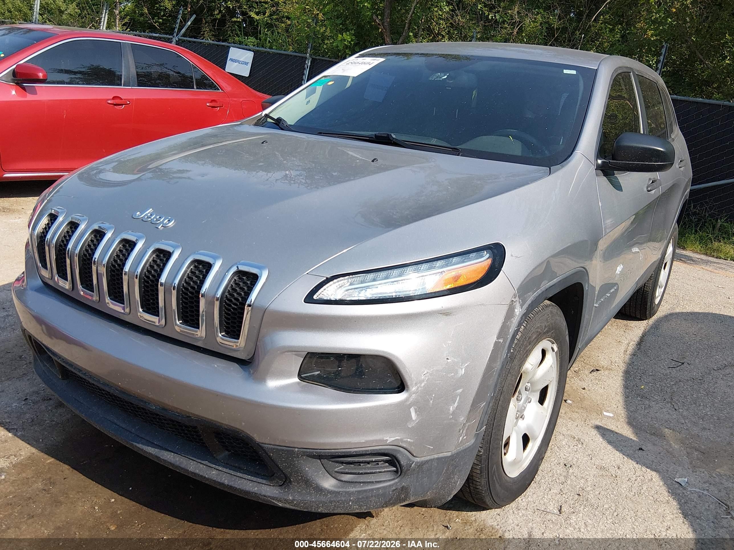 2015 Jeep Cherokee Sport Silver vin: 1C4PJLAB9FW643207