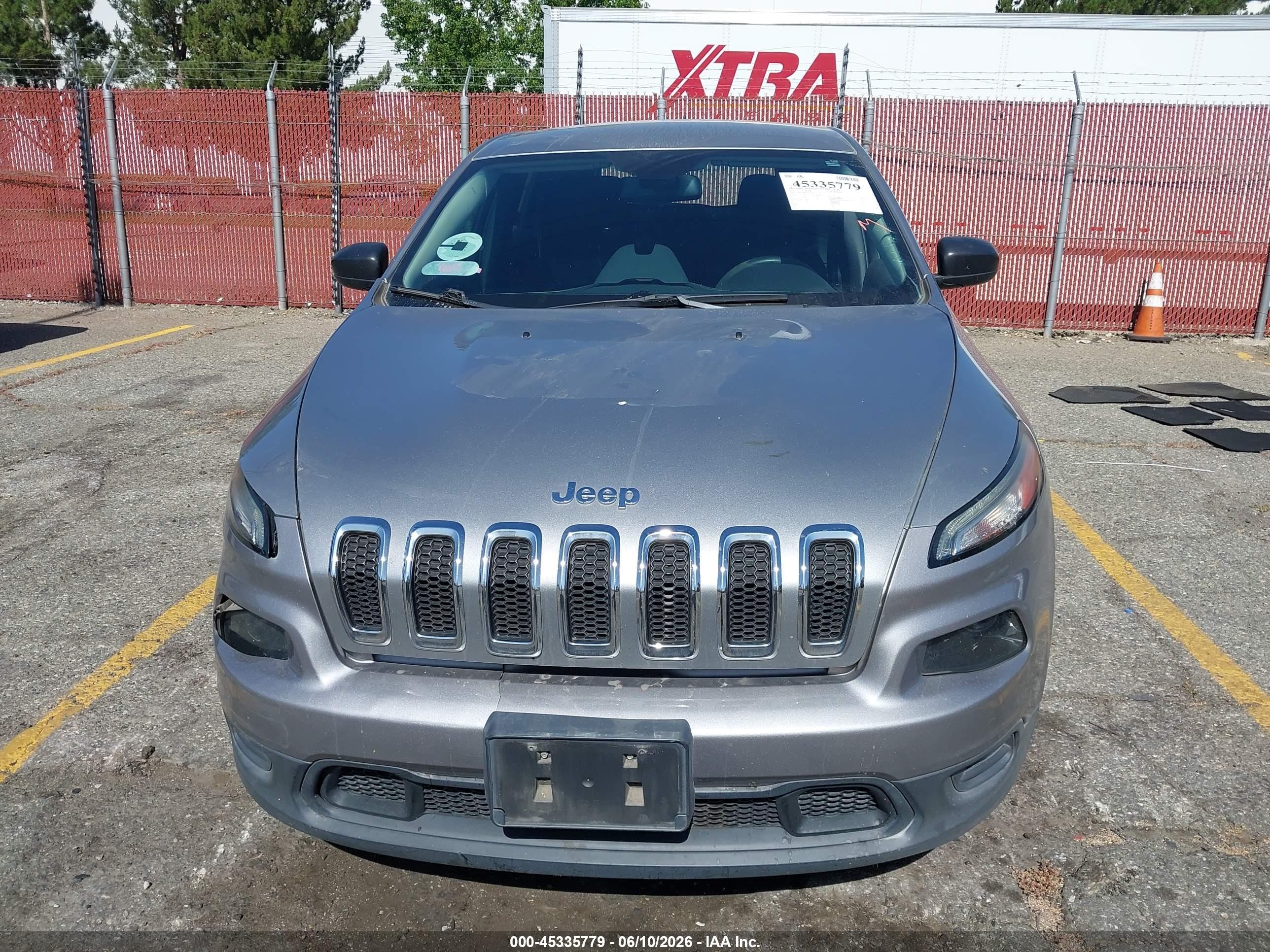 2015 Jeep Cherokee Sport Gray vin: 1C4PJLAB9FW722022