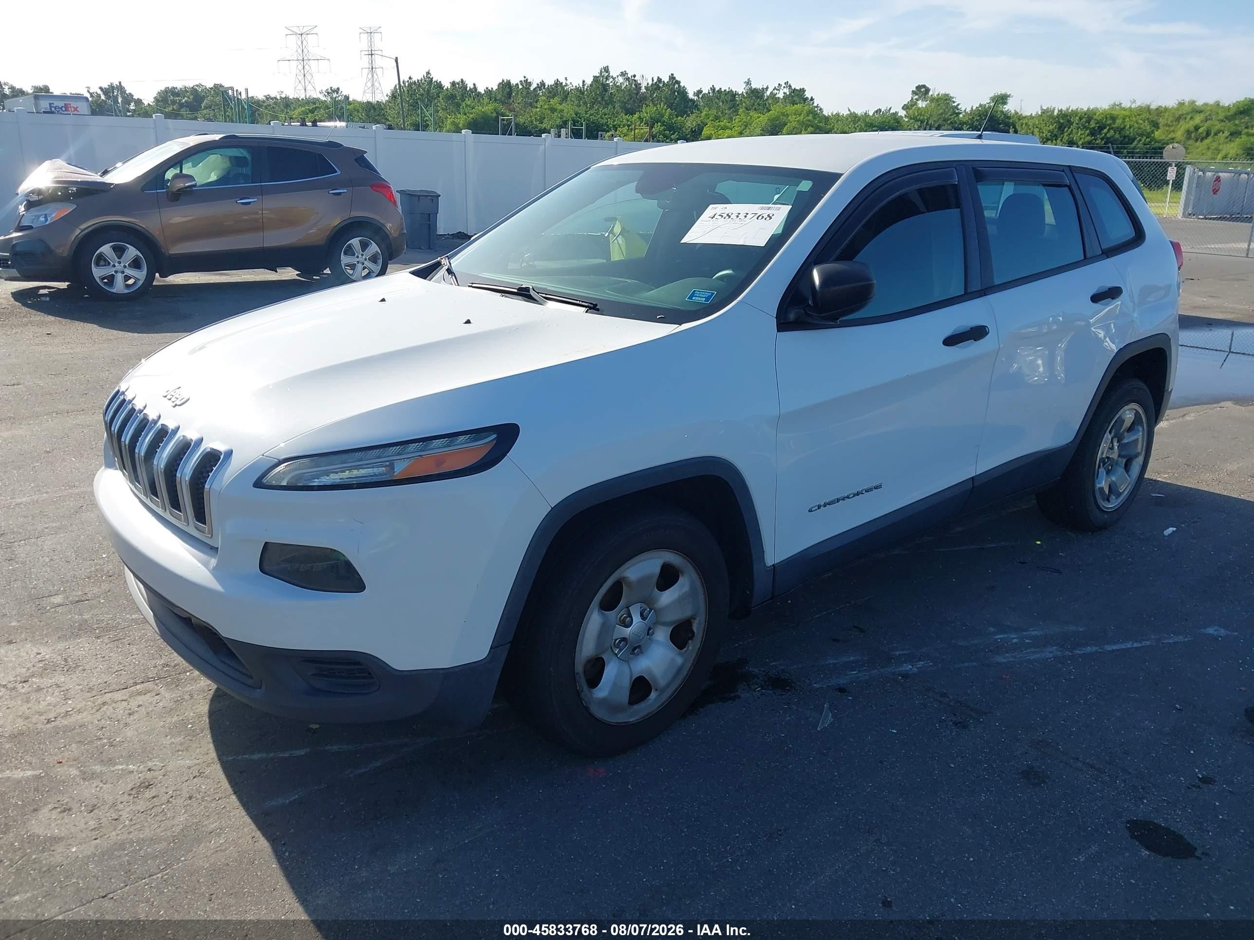 2014 Jeep Cherokee Sport White vin: 1C4PJLABXEW104593