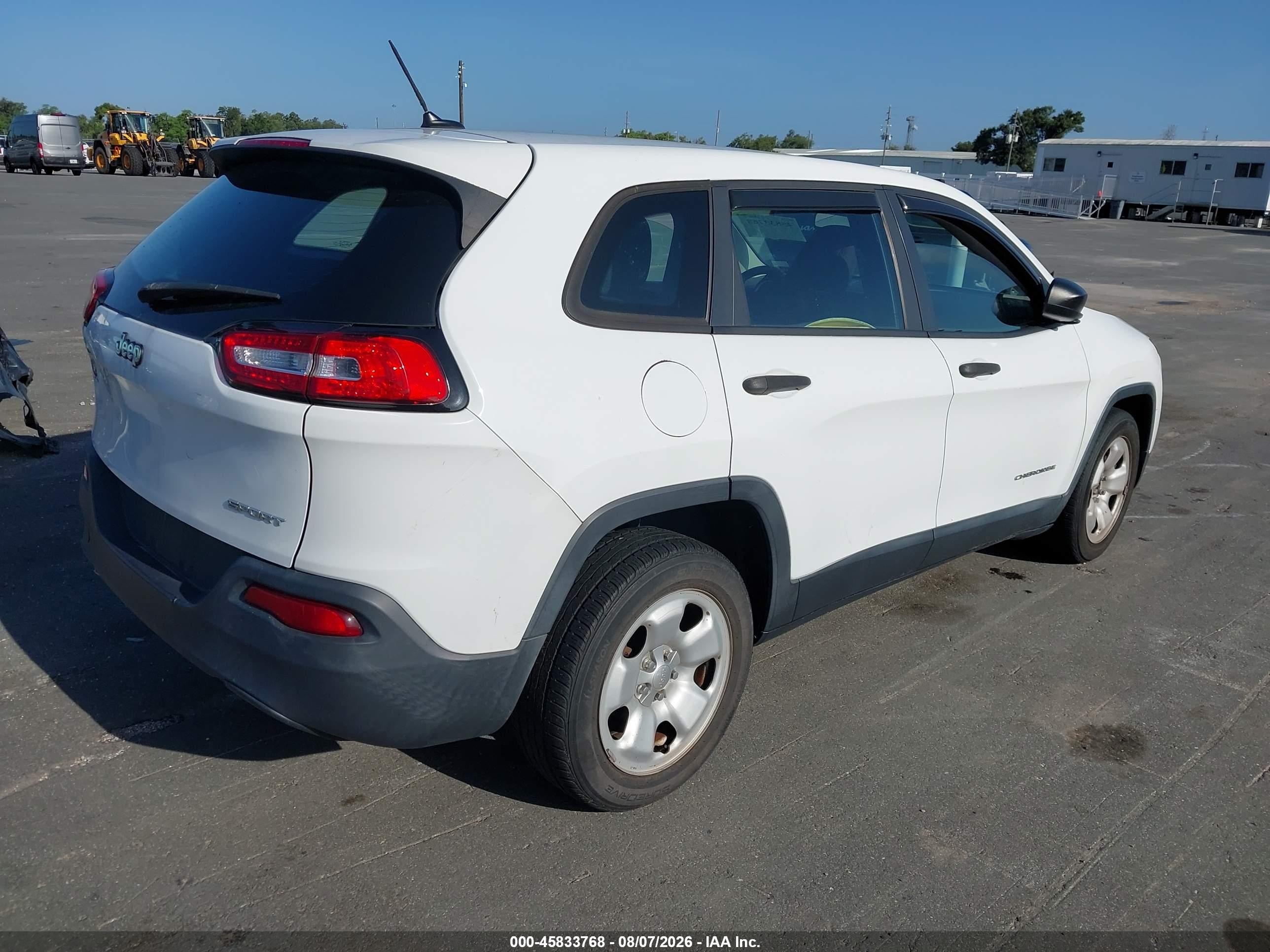 2014 Jeep Cherokee Sport White vin: 1C4PJLABXEW104593