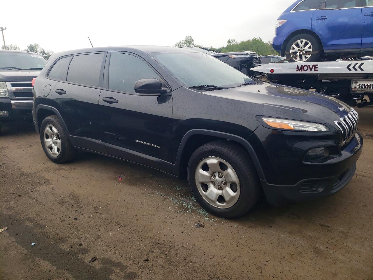 2014 Jeep Cherokee Sport Black vin: 1C4PJLABXEW123659